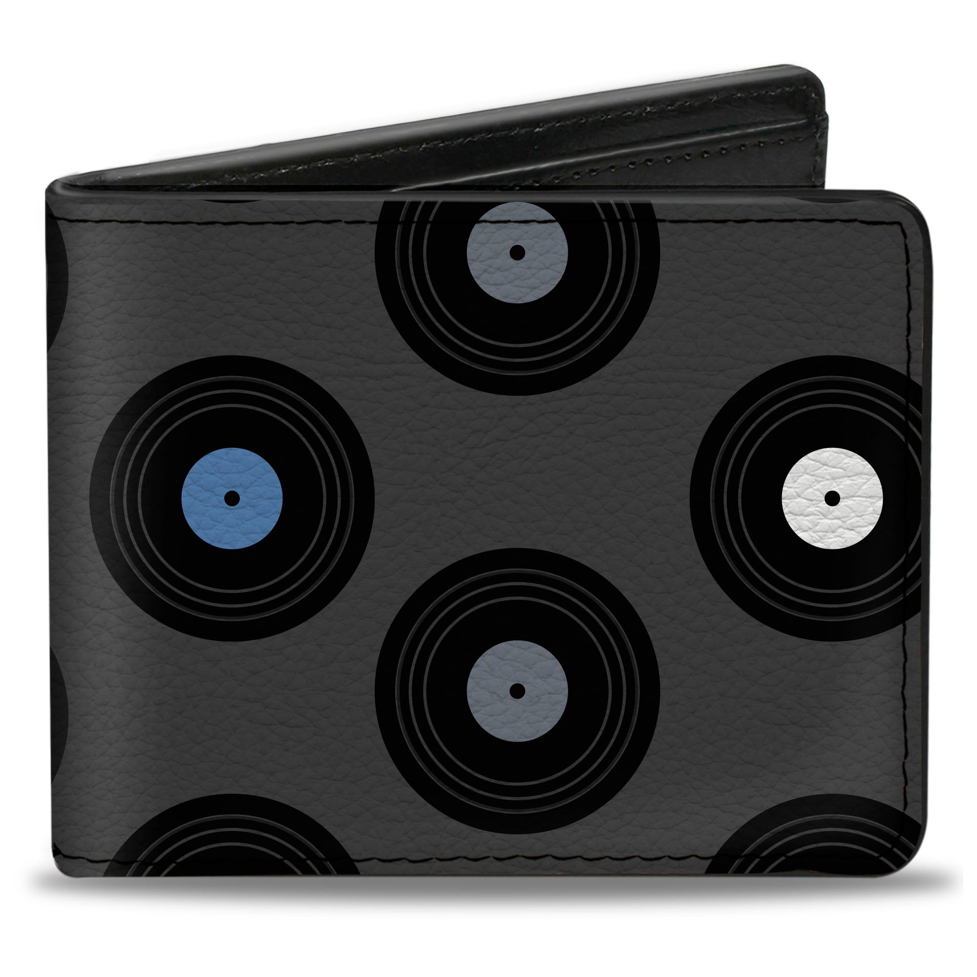 Bi-Fold Wallet - Vinyl Records Gray Black Red Blue White Bi-Fold Wallets Buckle-Down