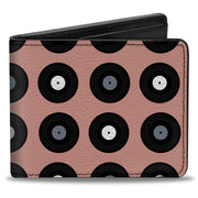 Bi-Fold Wallet - Vinyl Records Tan Black Gray White Bi-Fold Wallets Buckle-Down