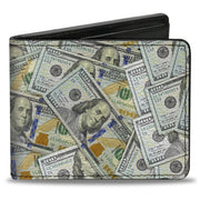 Bi-Fold Wallet - Vivid 100 Dollar Bills Stacked Bi-Fold Wallets Buckle-Down
