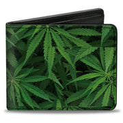 Bi-Fold Wallet - Vivid Marijuana Leaves Stacked3 Greens Bi-Fold Wallets Buckle-Down