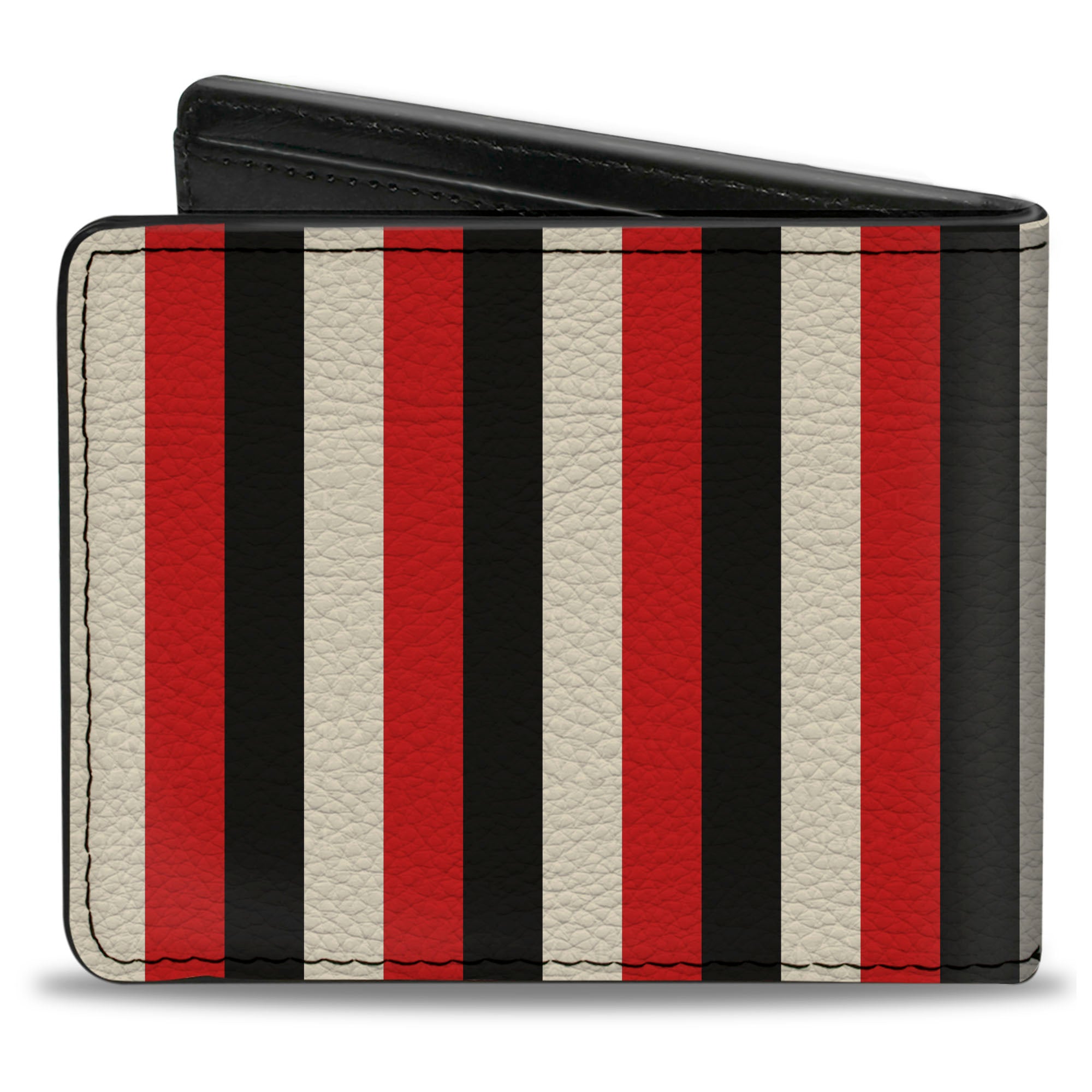 Bi-Fold Wallet - Vertical Stripes3 Black Bright Red White Bi-Fold Wallets Buckle-Down