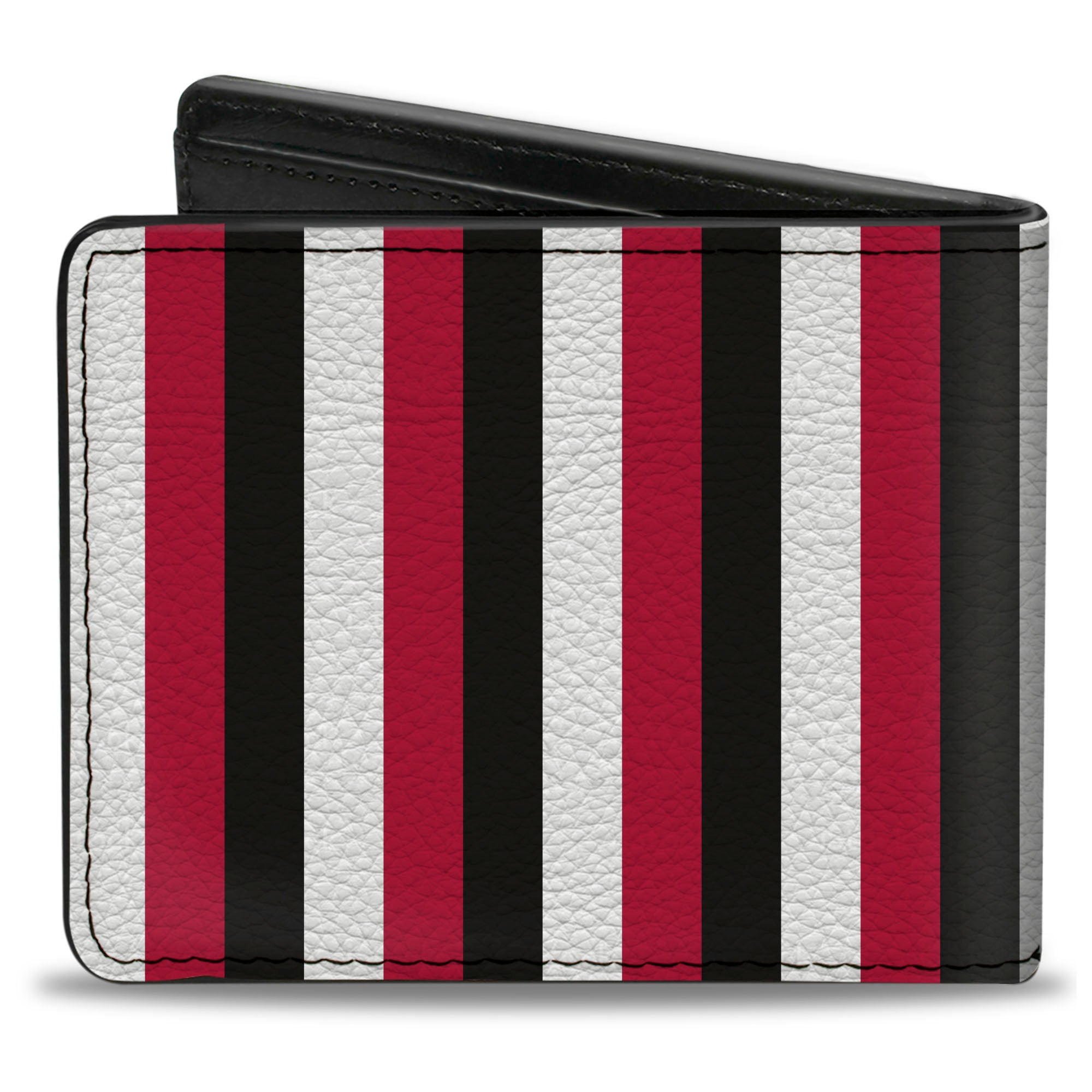 Bi-Fold Wallet - Vertical Stripes3 Black Red White Bi-Fold Wallets Buckle-Down