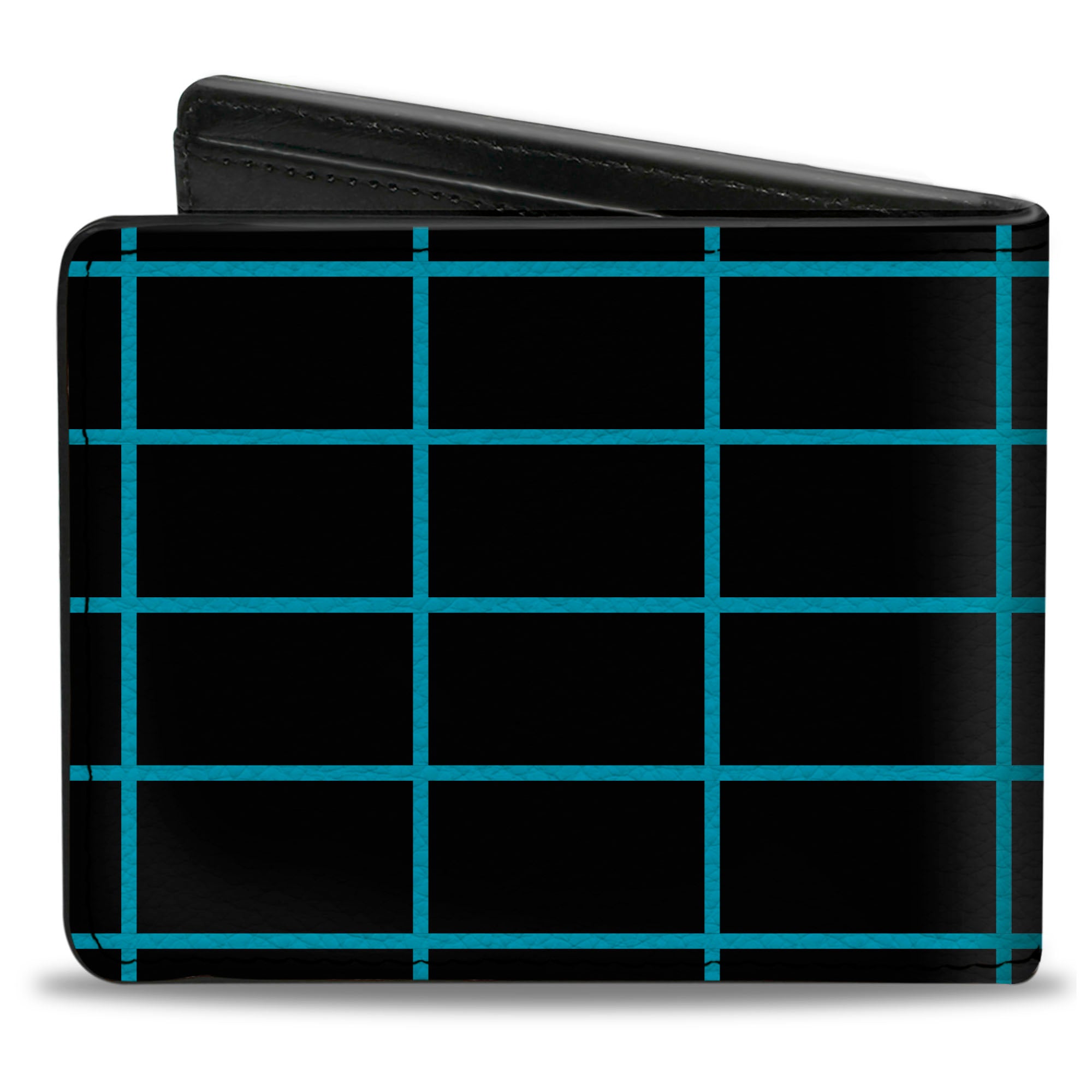 Bi-Fold Wallet - Wire Grid Black Blue Bi-Fold Wallets Buckle-Down