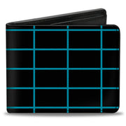 Bi-Fold Wallet - Wire Grid Black Blue Bi-Fold Wallets Buckle-Down