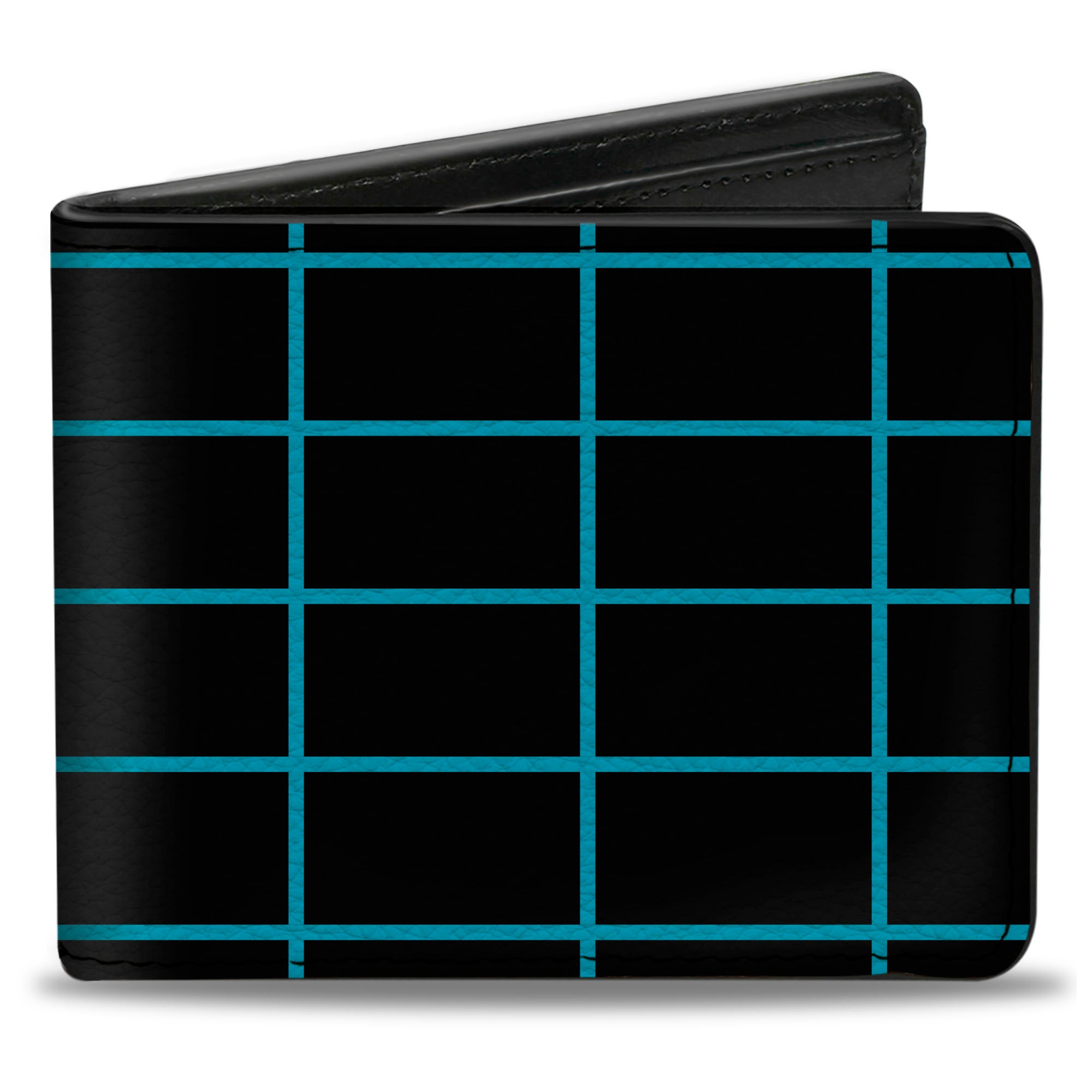 Bi-Fold Wallet - Wire Grid Black Blue Bi-Fold Wallets Buckle-Down