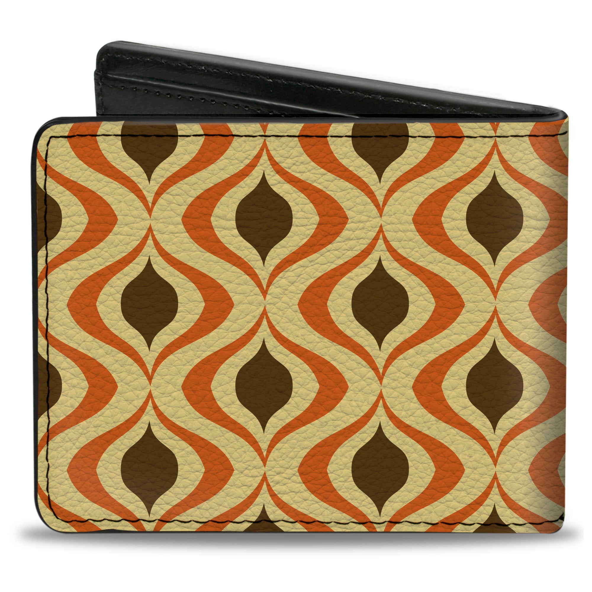 Bi-Fold Wallet - Wallpaper1 Ogee Tan Orange Brown Bi-Fold Wallets Buckle-Down