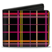 Bi-Fold Wallet - Wire Grid Black Orange Purple Bi-Fold Wallets Buckle-Down