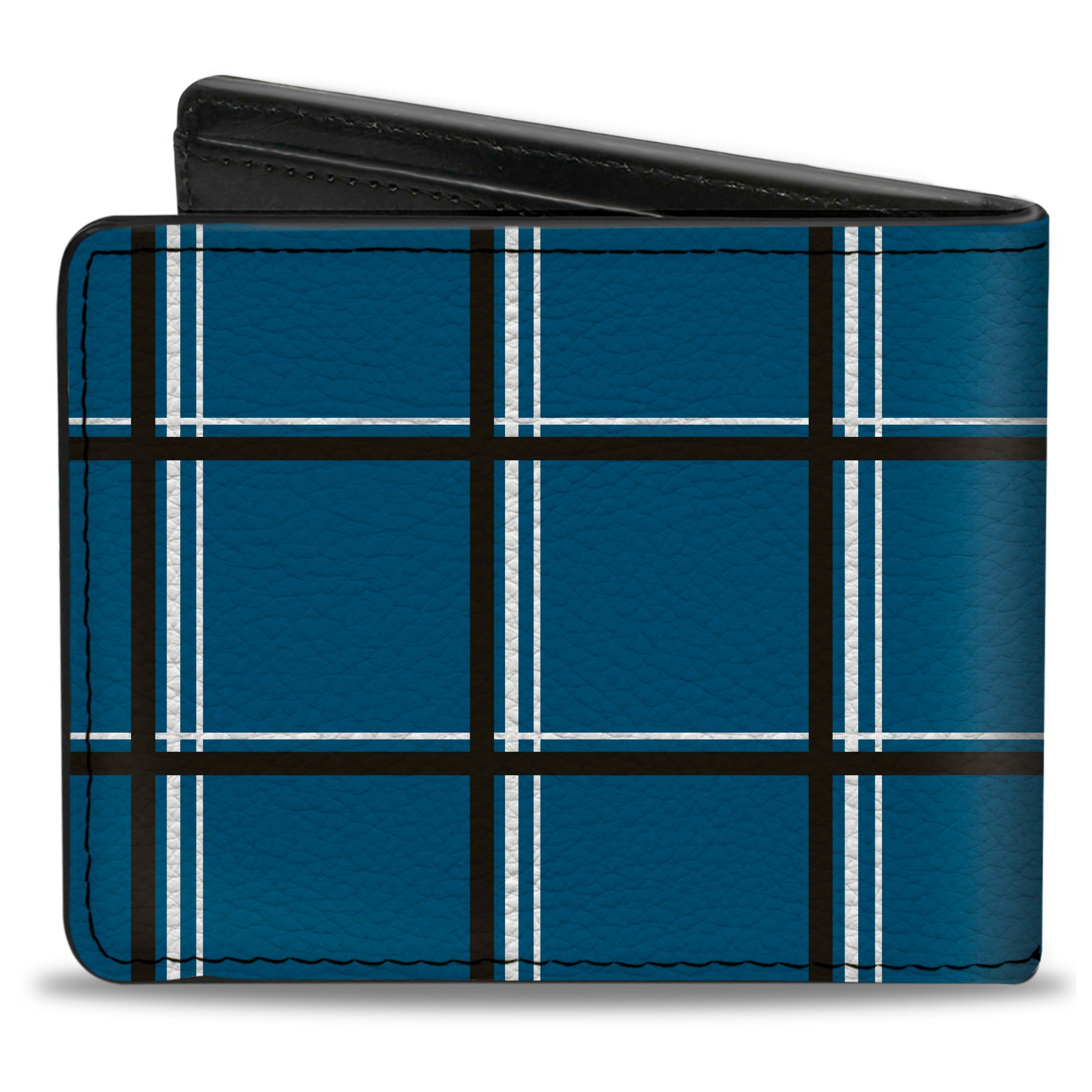 Bi-Fold Wallet - Wire Grid Turquoise Gray White Bi-Fold Wallets Buckle-Down