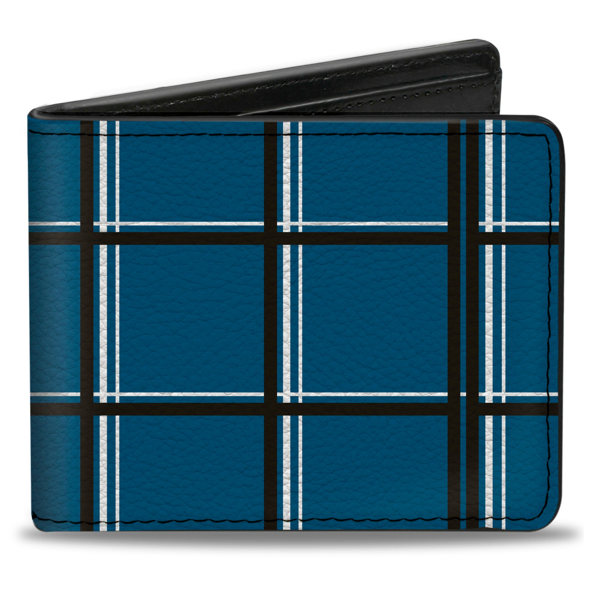 Bi-Fold Wallet - Wire Grid Turquoise Gray White Bi-Fold Wallets Buckle-Down