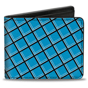 Bi-Fold Wallet - Wire Grid Baby Blue Black White Bi-Fold Wallets Buckle-Down
