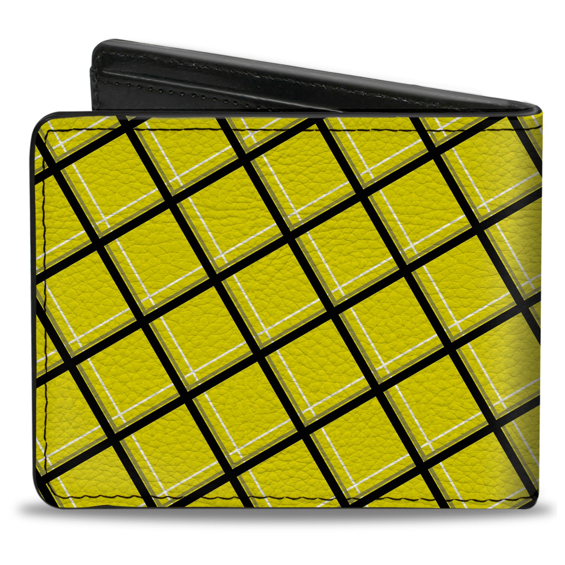 Bi-Fold Wallet - Wire Grid Yellow Black Gray Bi-Fold Wallets Buckle-Down