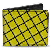 Bi-Fold Wallet - Wire Grid Yellow Black Gray Bi-Fold Wallets Buckle-Down