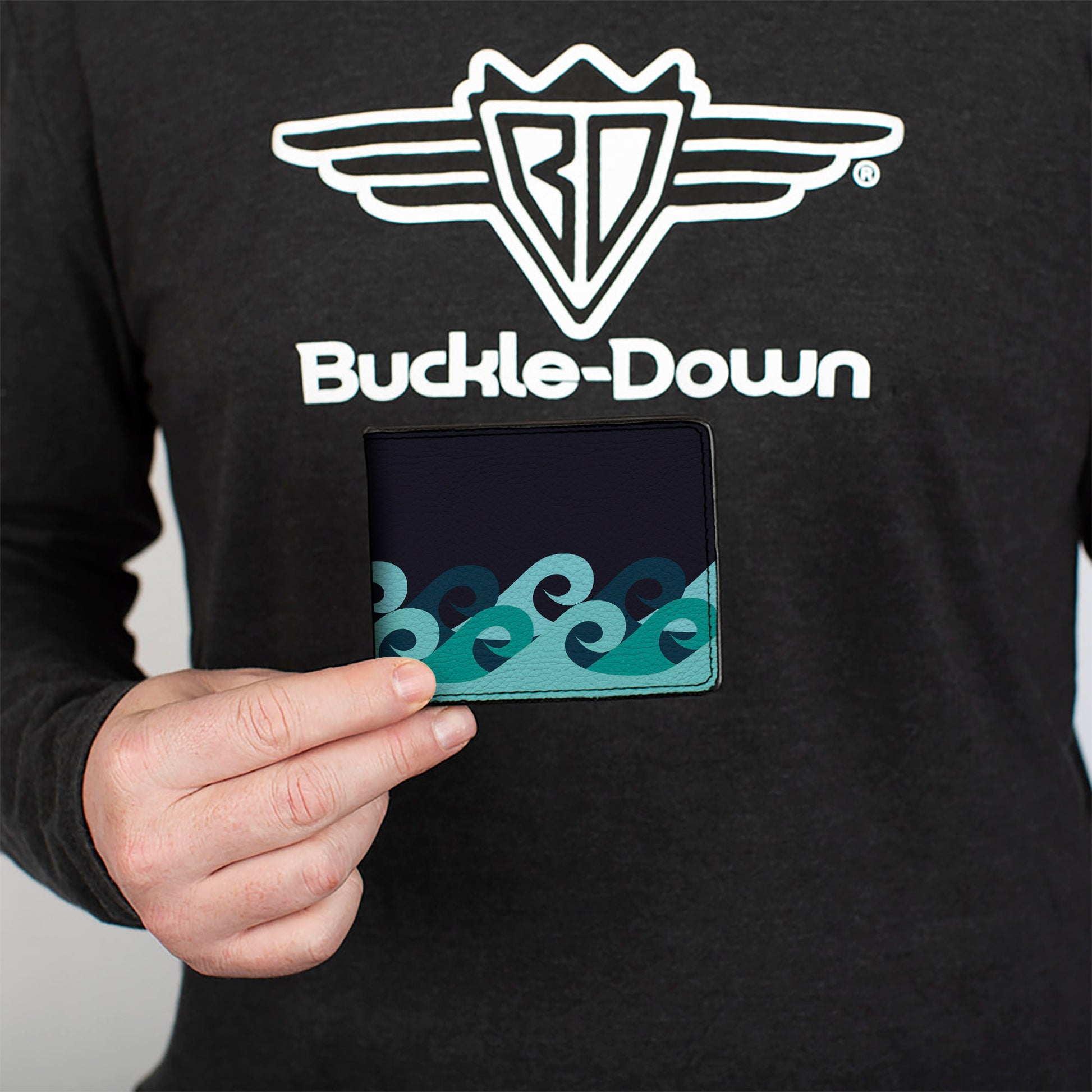 Bi-Fold Wallet - Waves Navy Blue Shades Bi-Fold Wallets Buckle-Down