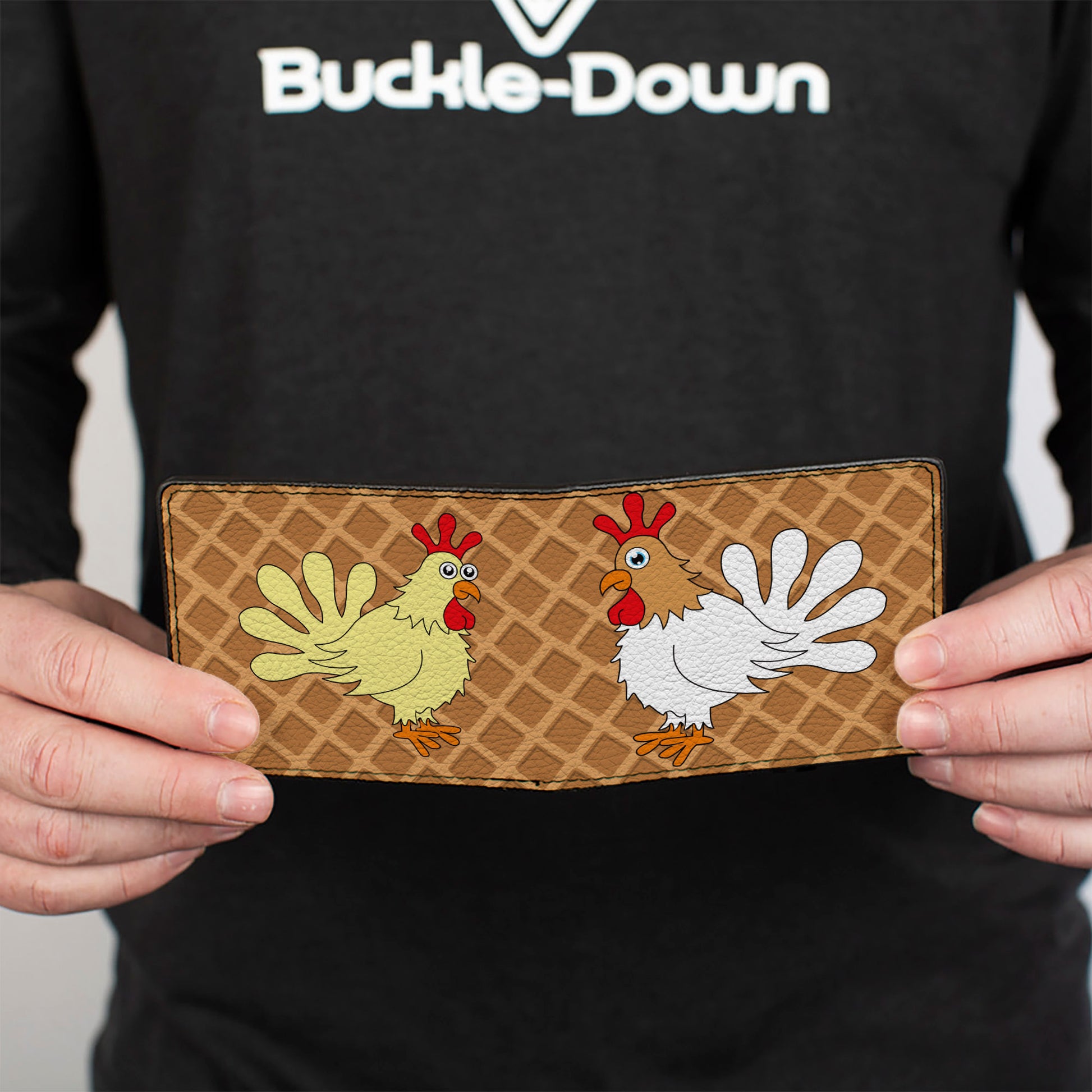 Bi-Fold Wallet - Waffle Chicken Poses Bi-Fold Wallets Buckle-Down