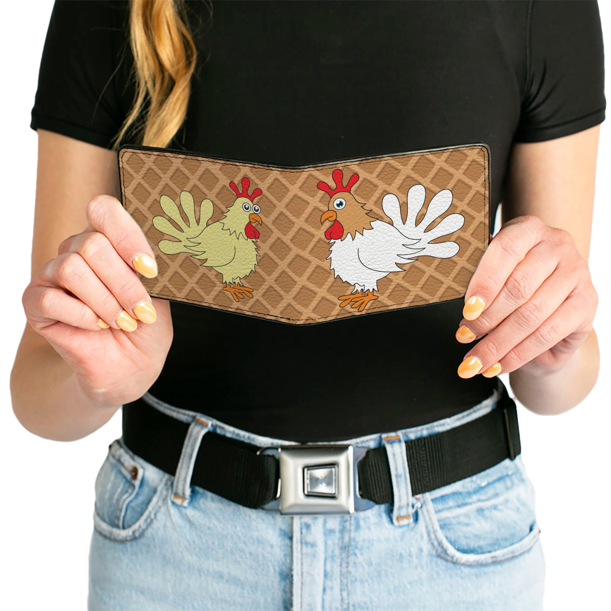 Bi-Fold Wallet - Waffle Chicken Poses Bi-Fold Wallets Buckle-Down