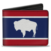 Bi-Fold Wallet - Wyoming Flags Bison Silhouette Bi-Fold Wallets Buckle-Down