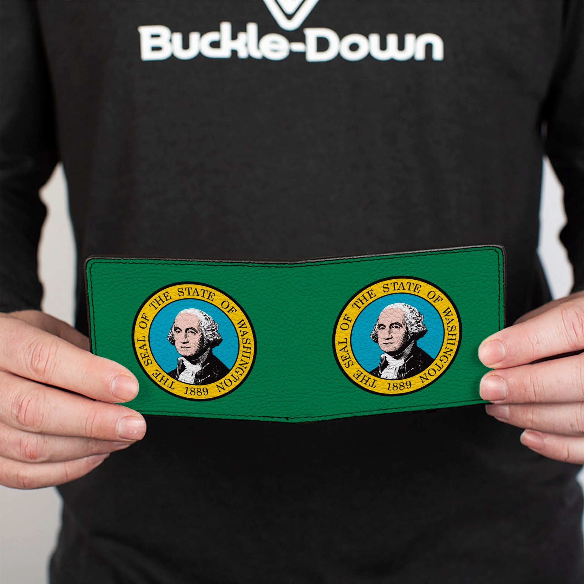 Bi-Fold Wallet - Washington Flags Black Bi-Fold Wallets Buckle-Down