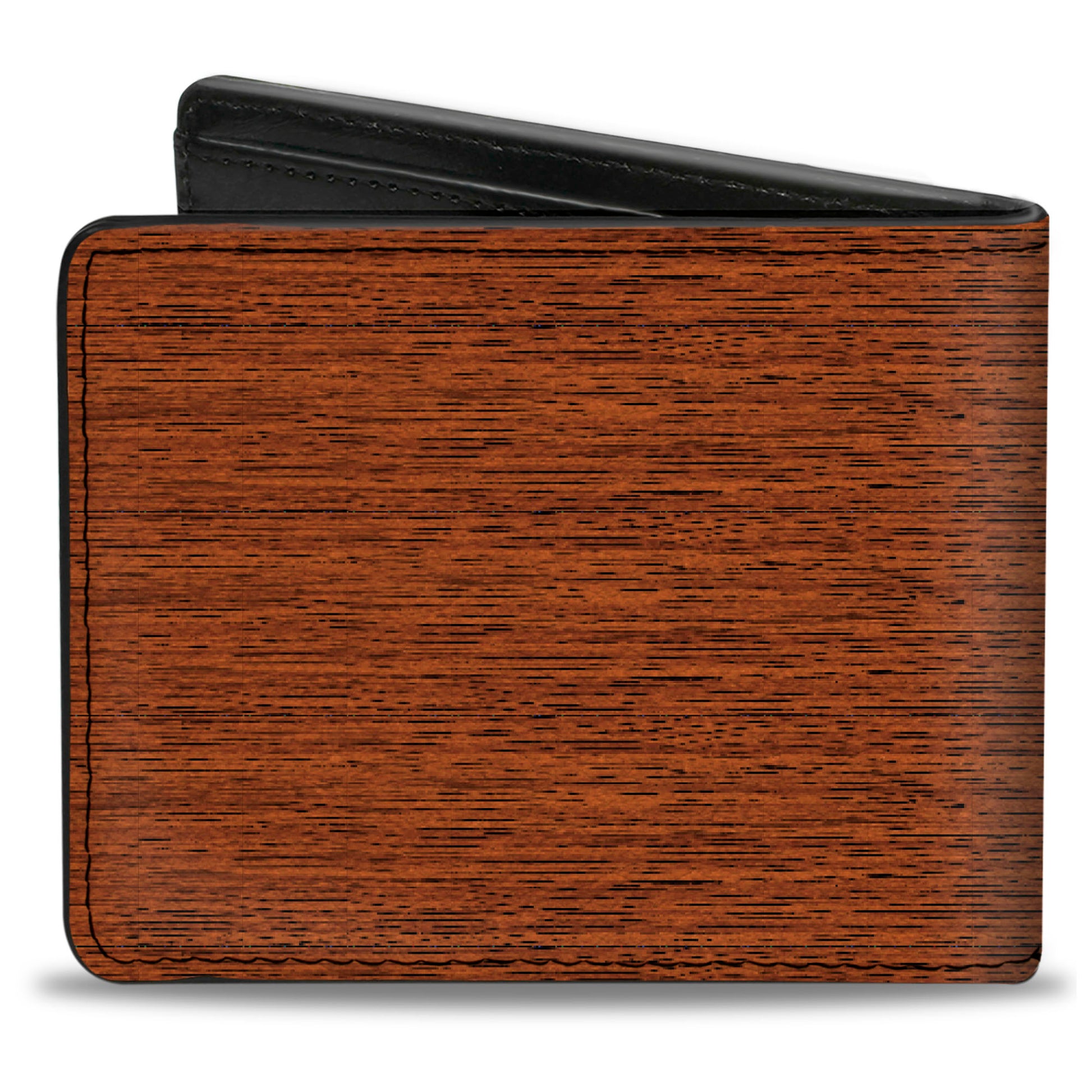 Bi-Fold Wallet - Wood Grain2 Horizontal Reddish Brown Bi-Fold Wallets Buckle-Down