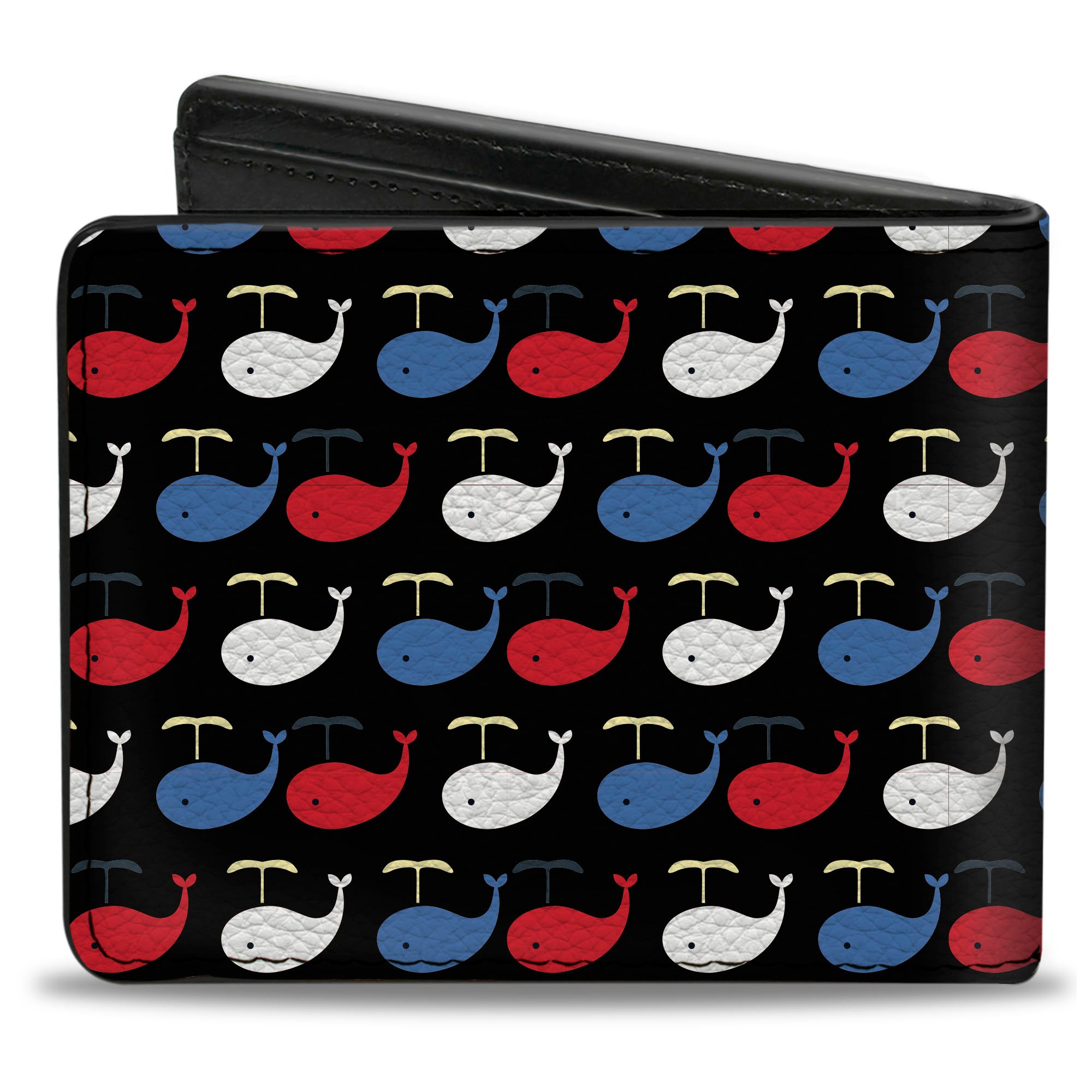 Bi-Fold Wallet - Whales Navy Red White Blue Bi-Fold Wallets Buckle-Down
