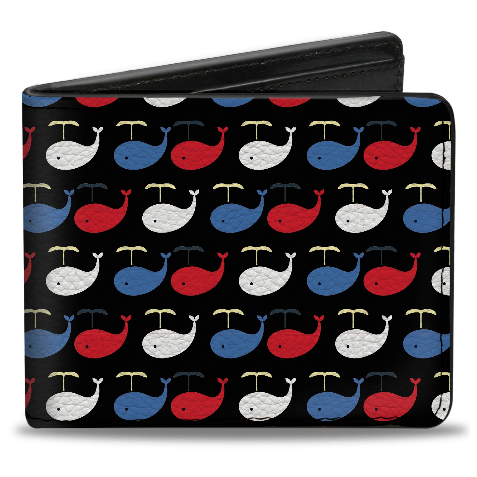 Bi-Fold Wallet - Whales Navy Red White Blue Bi-Fold Wallets Buckle-Down