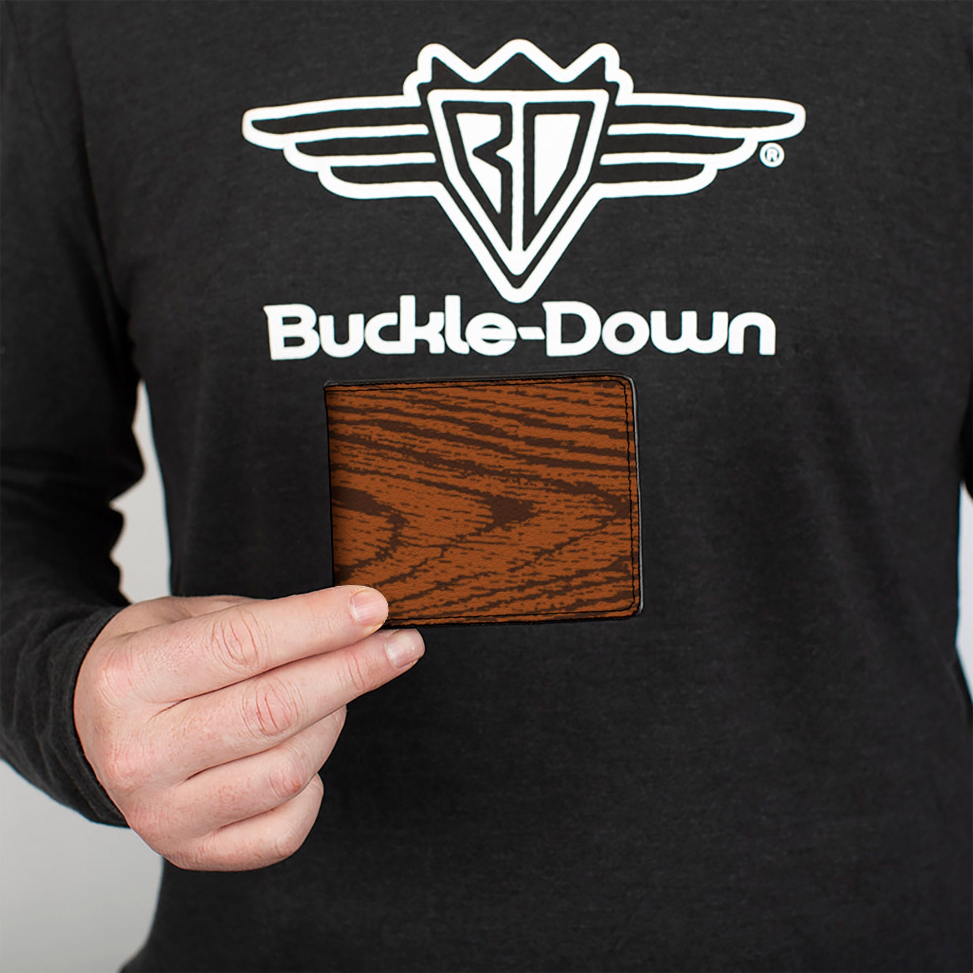 Bi-Fold Wallet - Wood Grain Cherry Wood Bi-Fold Wallets Buckle-Down