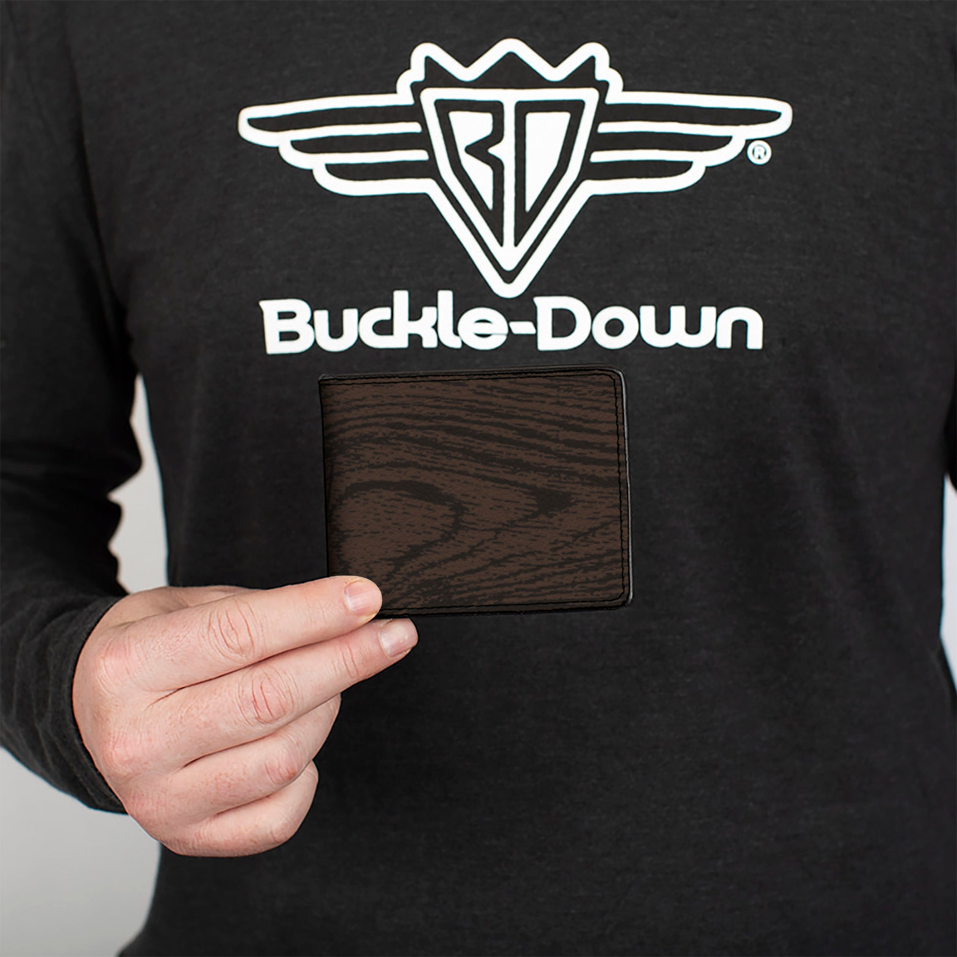 Bi-Fold Wallet - Wood Grain Walnut Bi-Fold Wallets Buckle-Down
