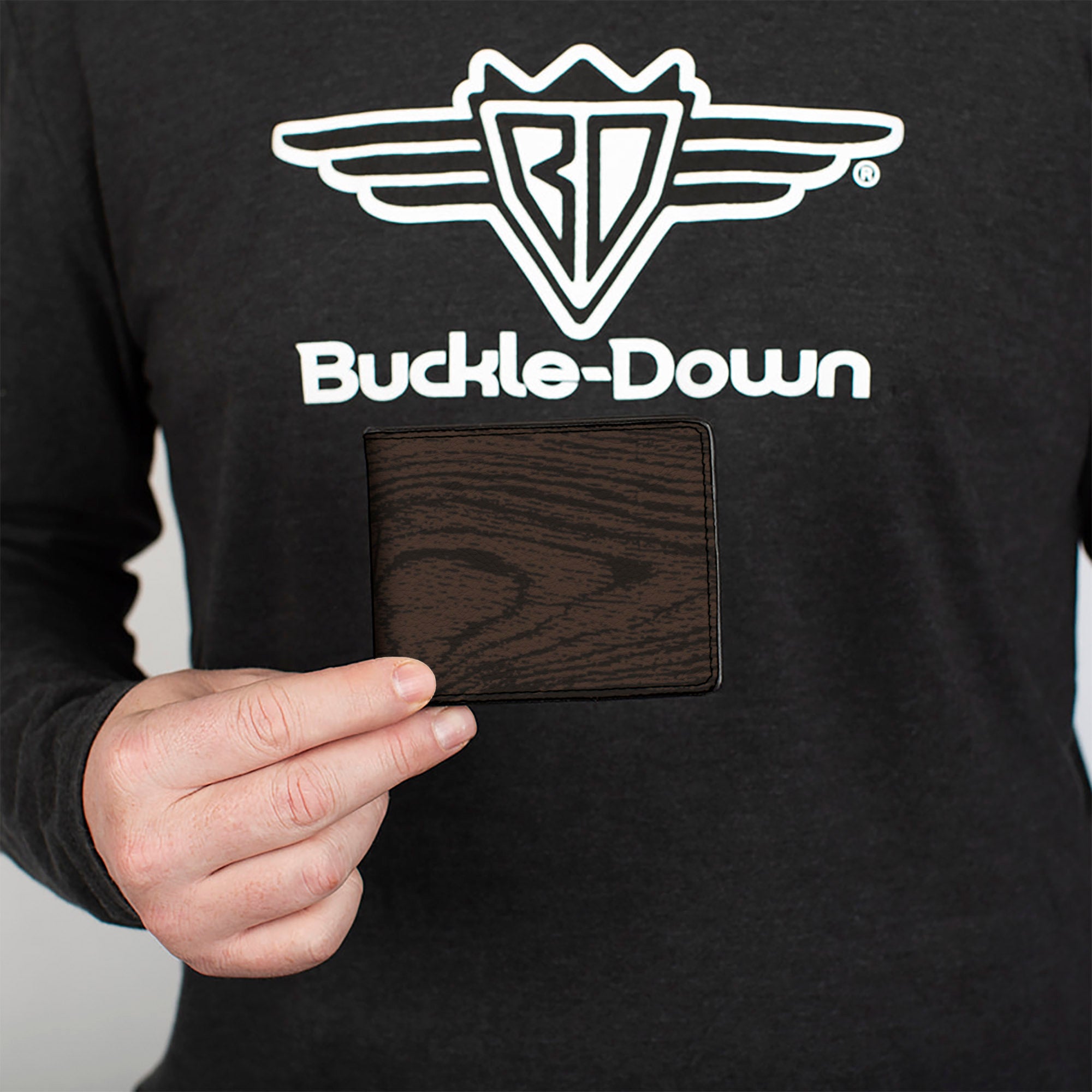 Bi-Fold Wallet - Wood Grain Walnut Bi-Fold Wallets Buckle-Down