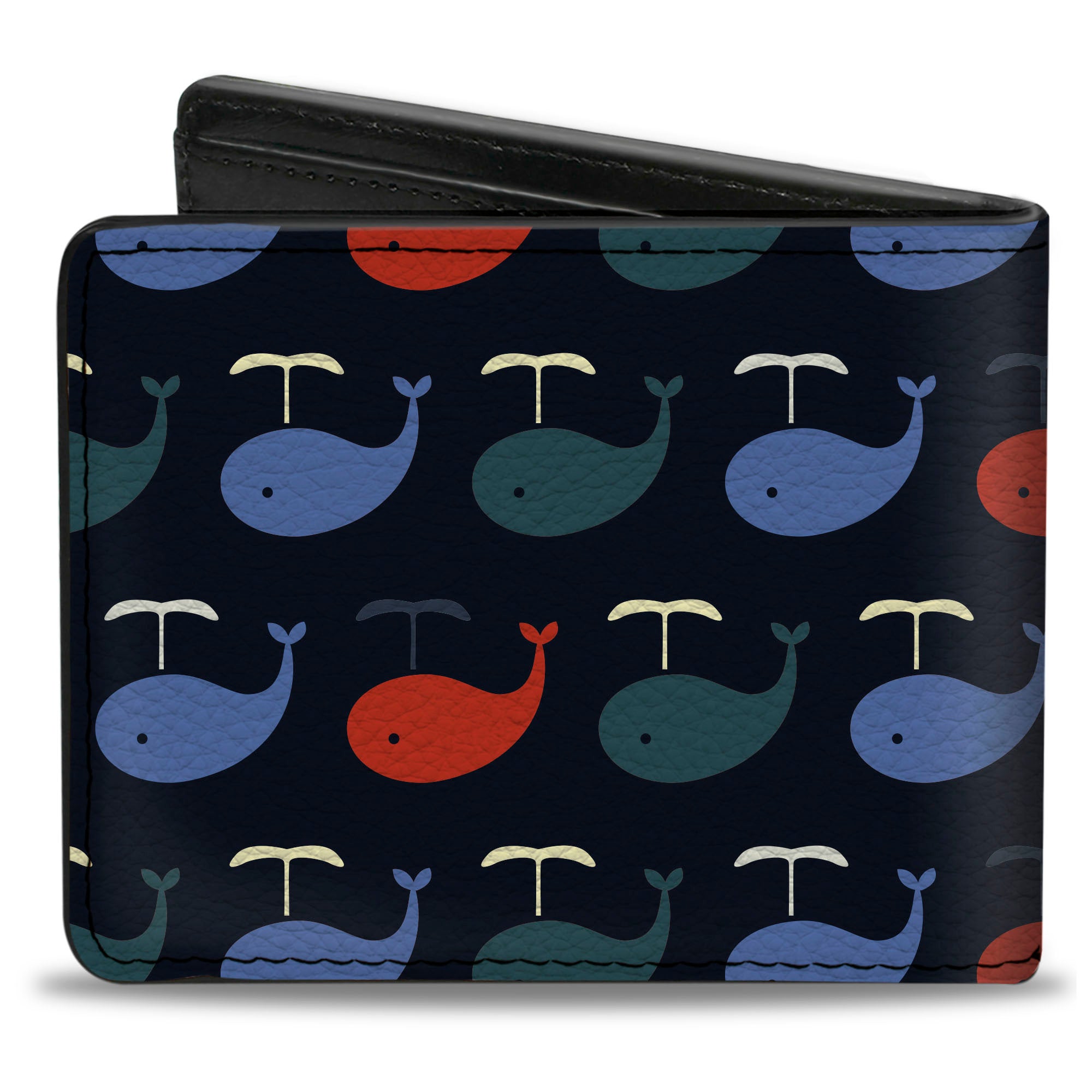 Bi-Fold Wallet - Whales Navy Green Blue Red Bi-Fold Wallets Buckle-Down