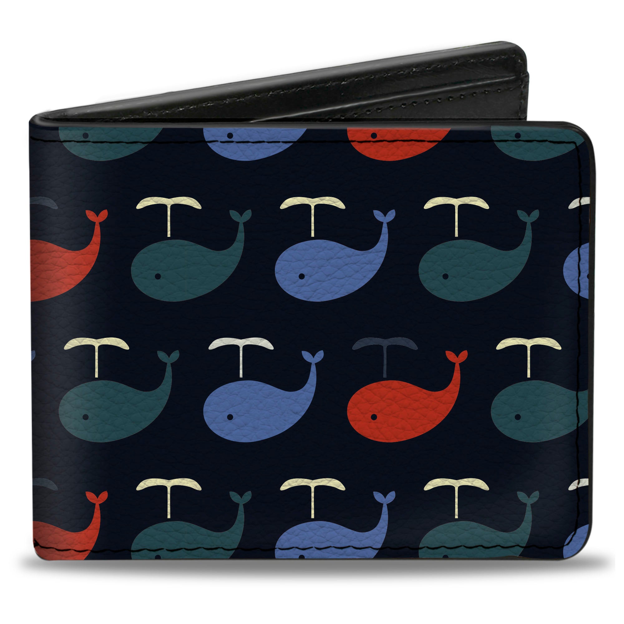Bi-Fold Wallet - Whales Navy Green Blue Red Bi-Fold Wallets Buckle-Down