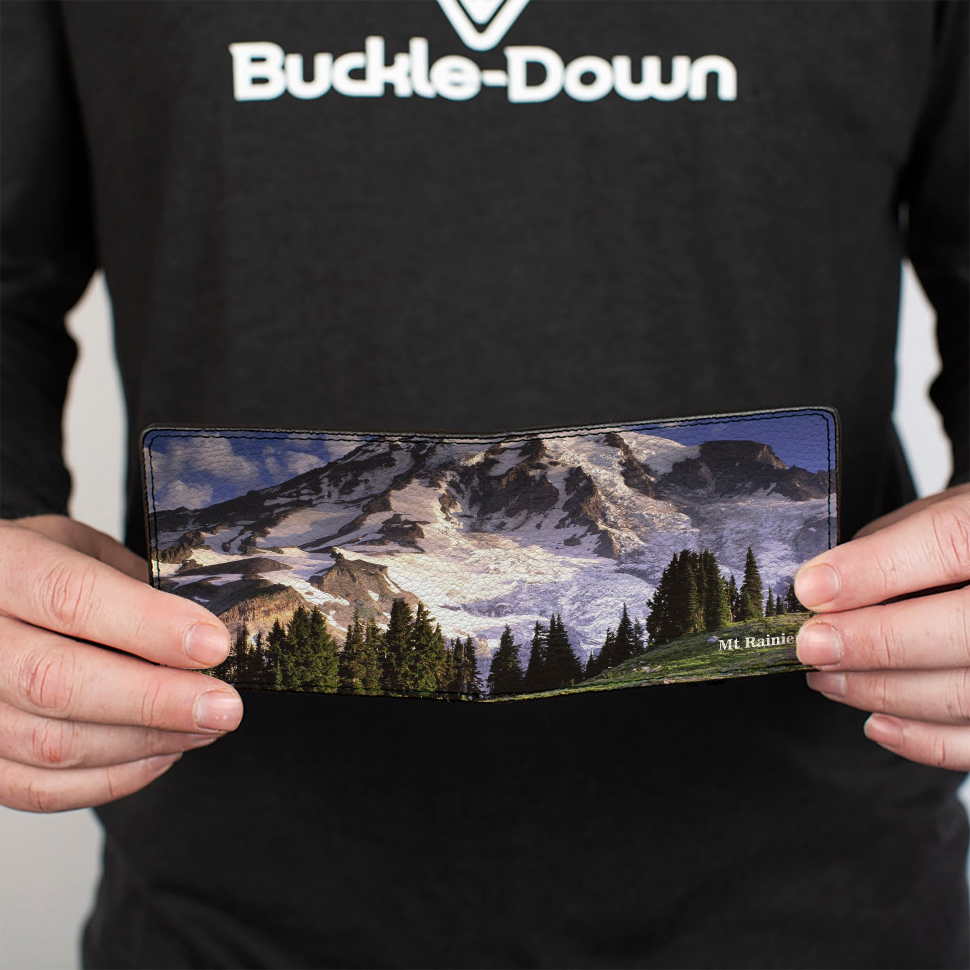 Bi-Fold Wallet - Washington MT. RAINIER Valley Landscape Bi-Fold Wallets Buckle-Down