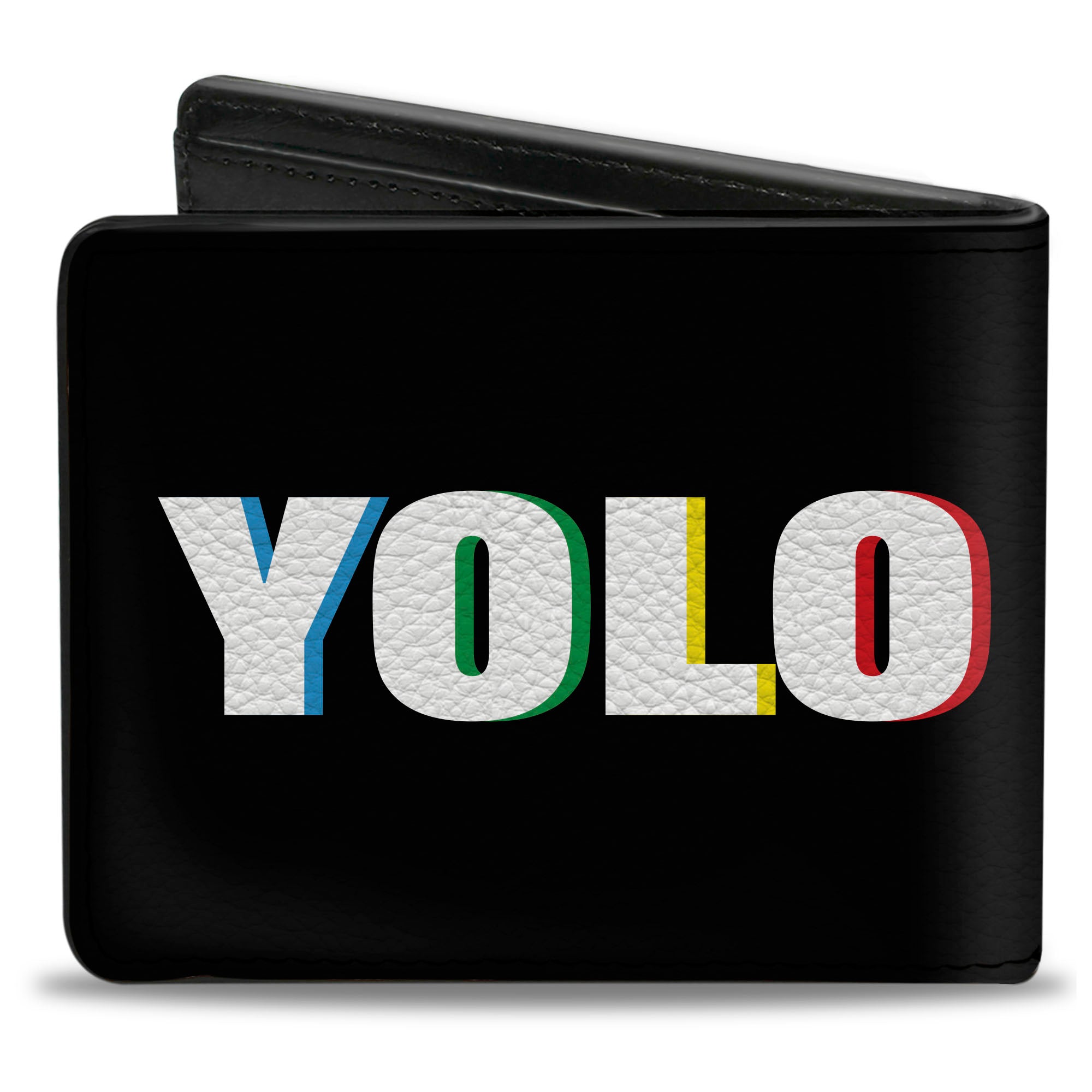 Bi-Fold Wallet - YOLO Black Multi Color Bi-Fold Wallets Buckle-Down