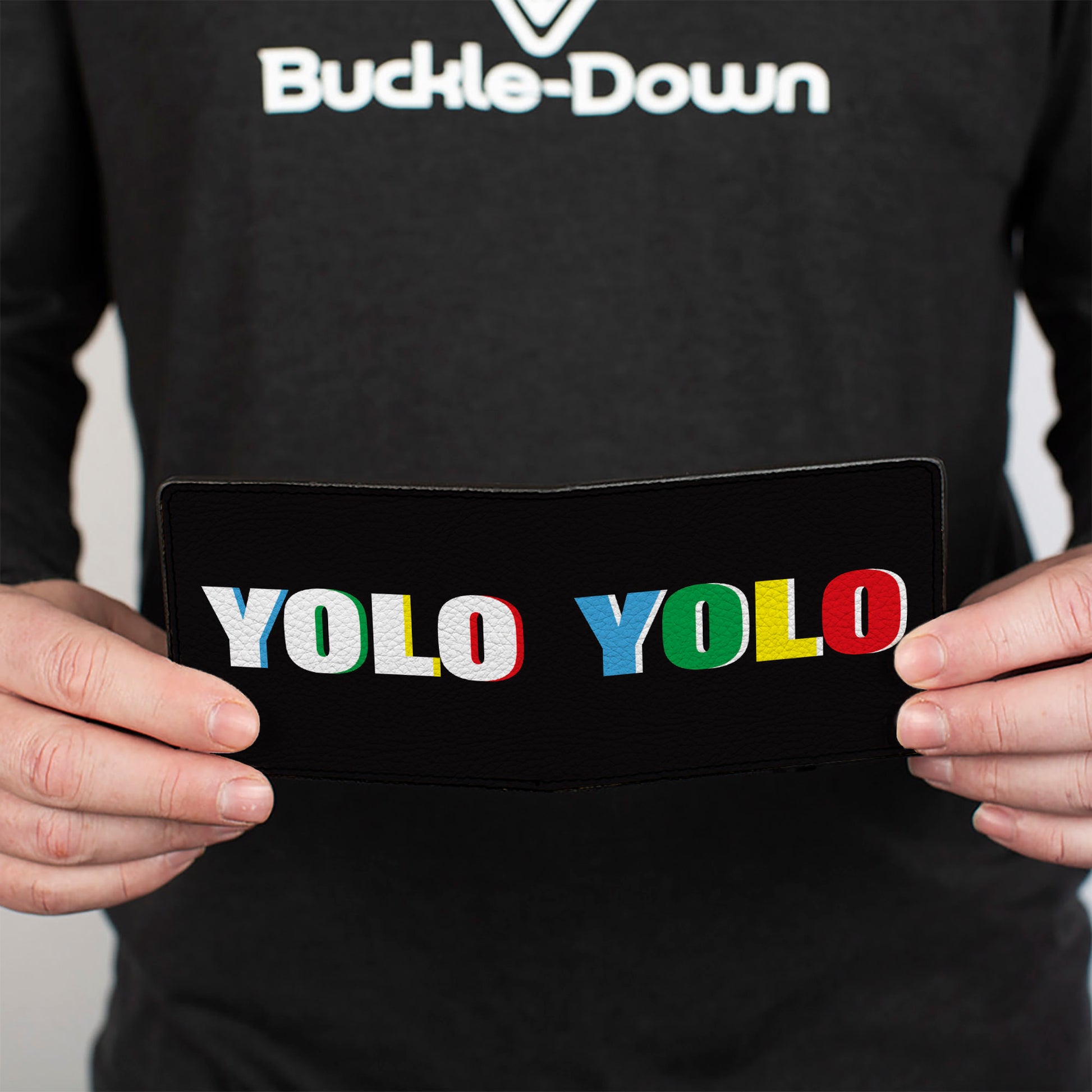 Bi-Fold Wallet - YOLO Black Multi Color Bi-Fold Wallets Buckle-Down
