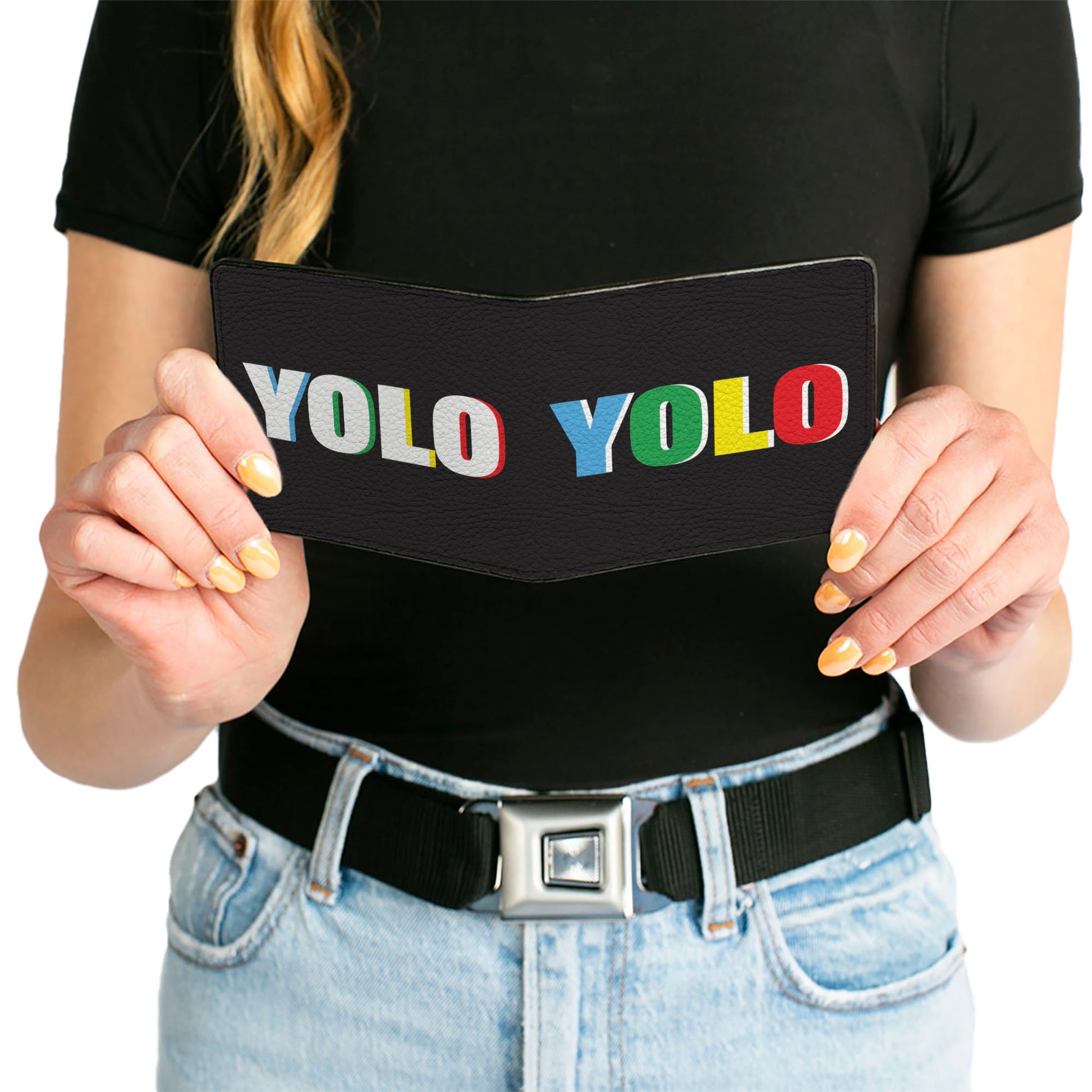 Bi-Fold Wallet - YOLO Black Multi Color Bi-Fold Wallets Buckle-Down