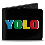 Bi-Fold Wallet - YOLO Black Multi Color Bi-Fold Wallets Buckle-Down