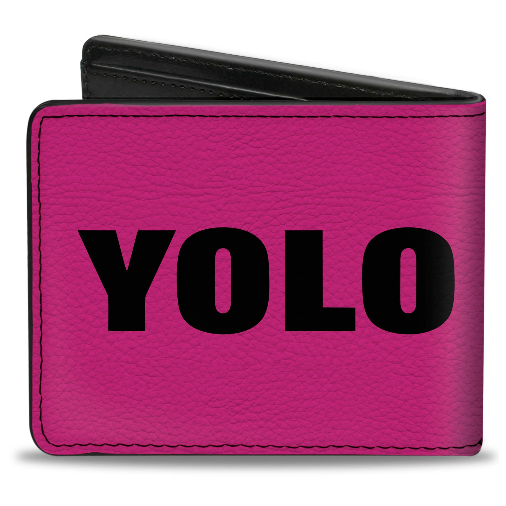 Bi-Fold Wallet - YOLO Pink Black Bi-Fold Wallets Buckle-Down