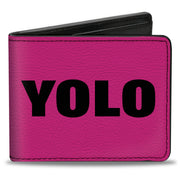 Bi-Fold Wallet - YOLO Pink Black Bi-Fold Wallets Buckle-Down