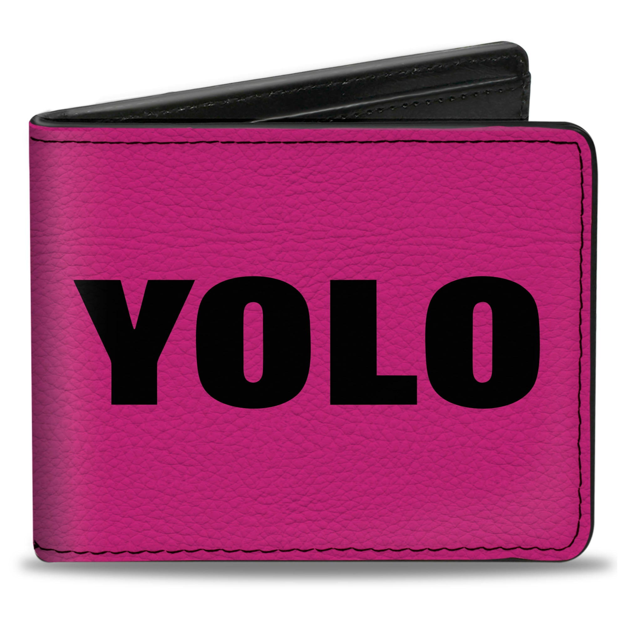 Bi-Fold Wallet - YOLO Pink Black Bi-Fold Wallets Buckle-Down
