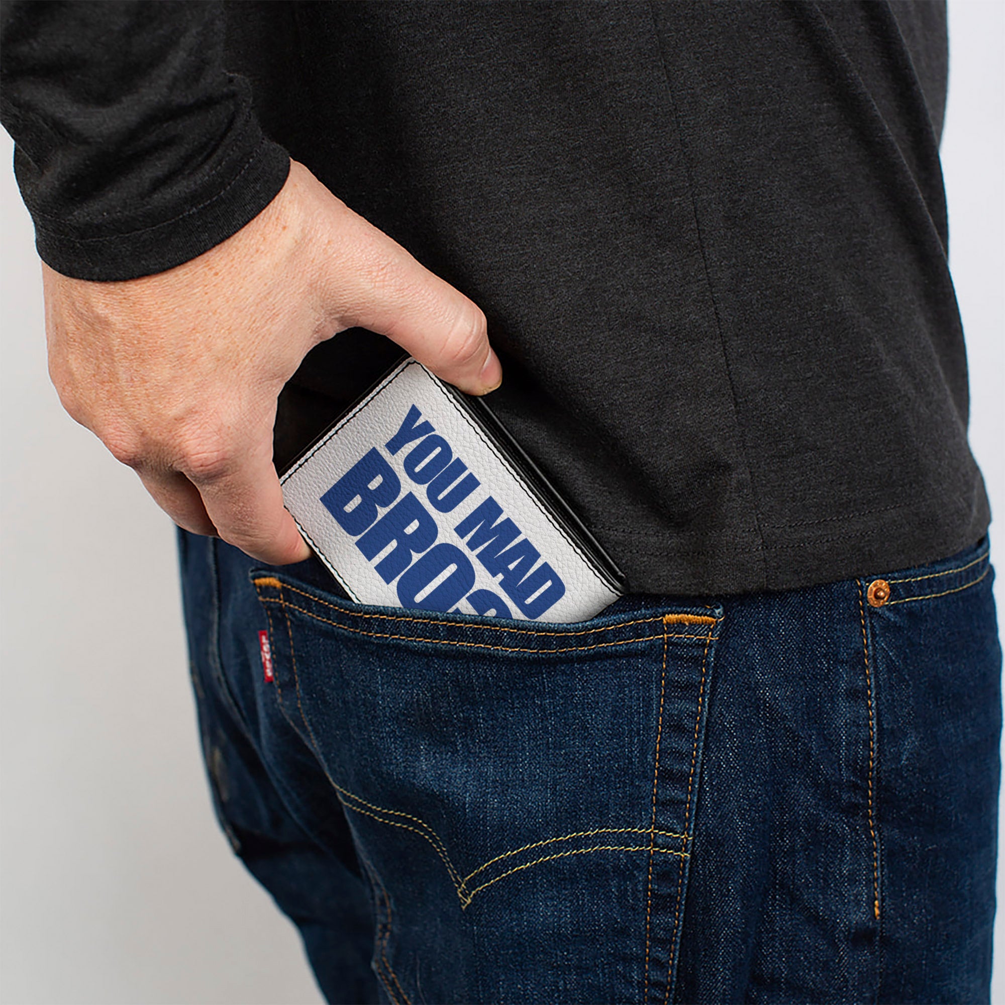 Bi-Fold Wallet - YOU MAD BRO White Royal Bi-Fold Wallets Buckle-Down