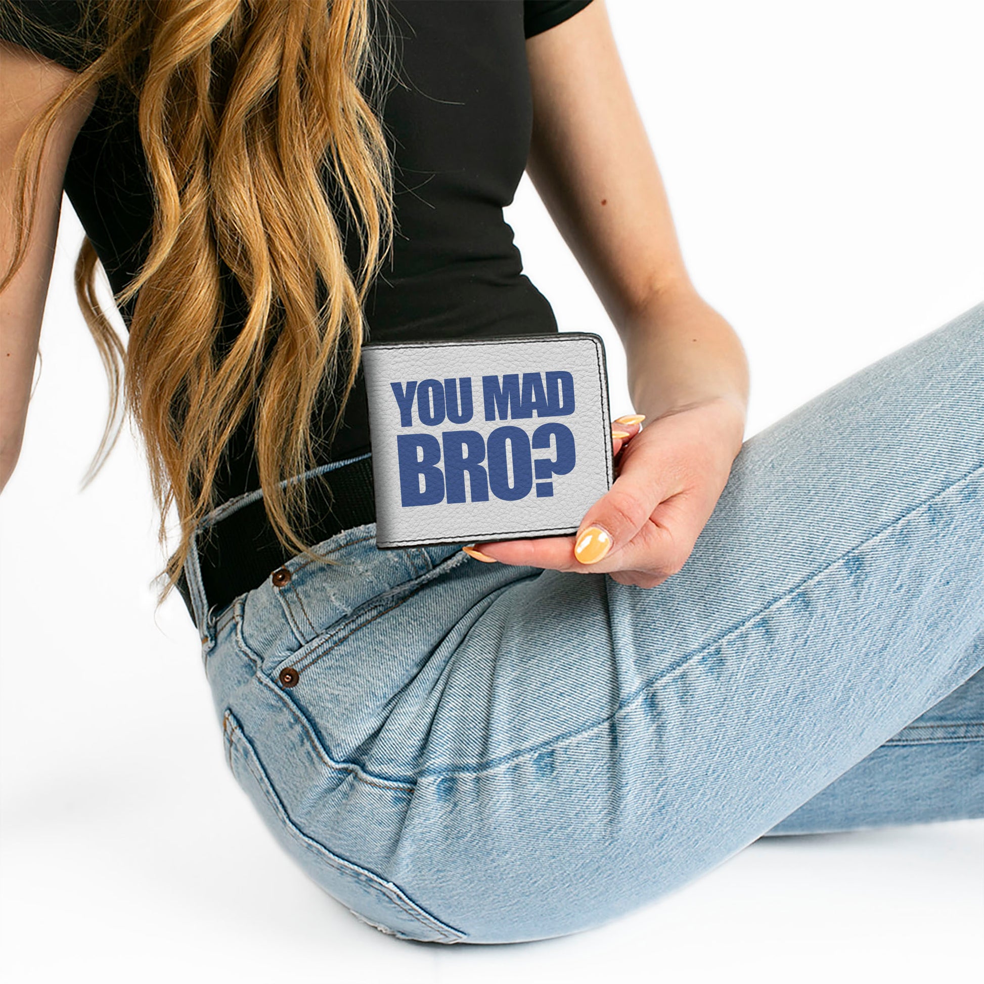Bi-Fold Wallet - YOU MAD BRO White Royal Bi-Fold Wallets Buckle-Down