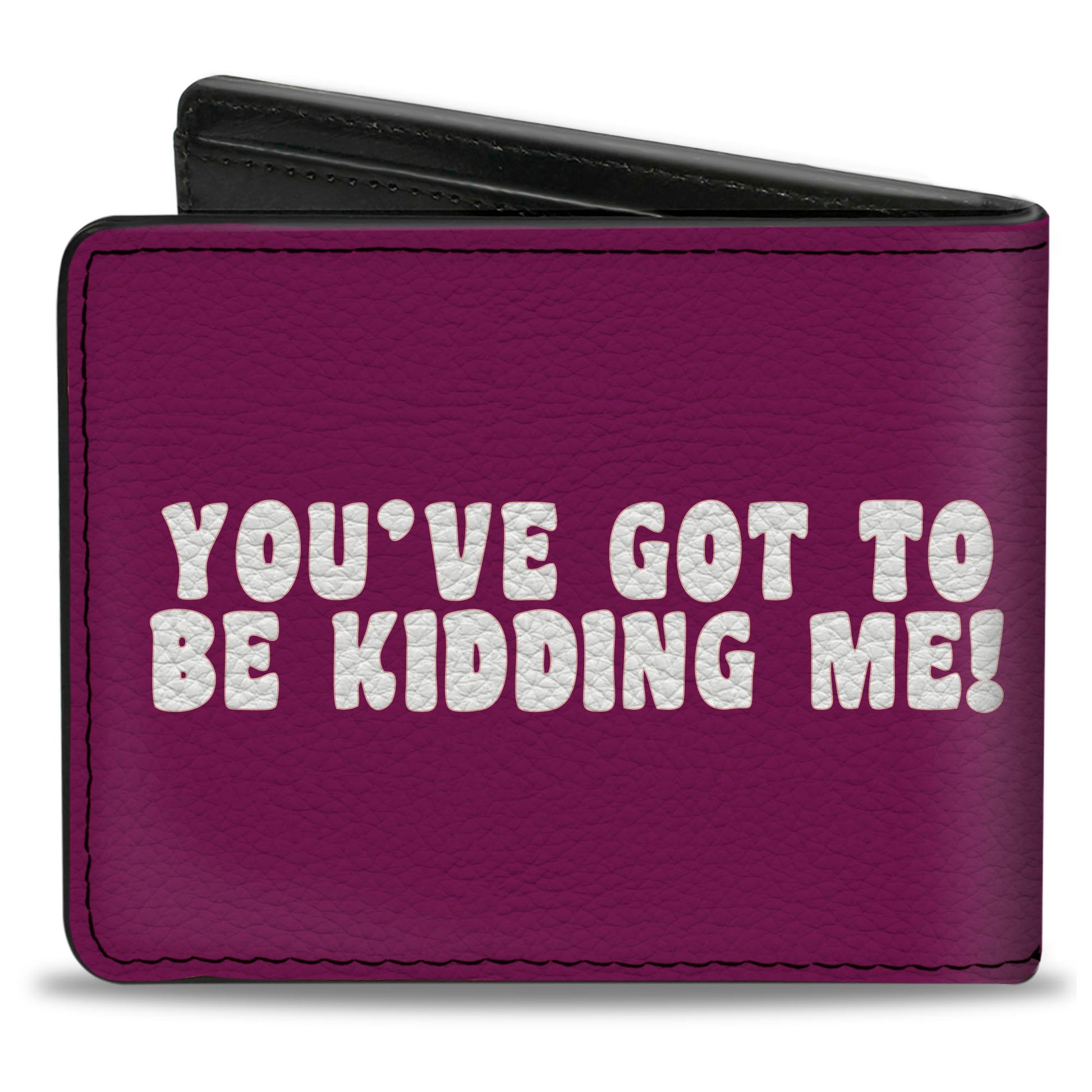 Bi-Fold Wallet - YOU'VE GOT TO BE KIDDING ME! Purple White Bi-Fold Wallets Buckle-Down