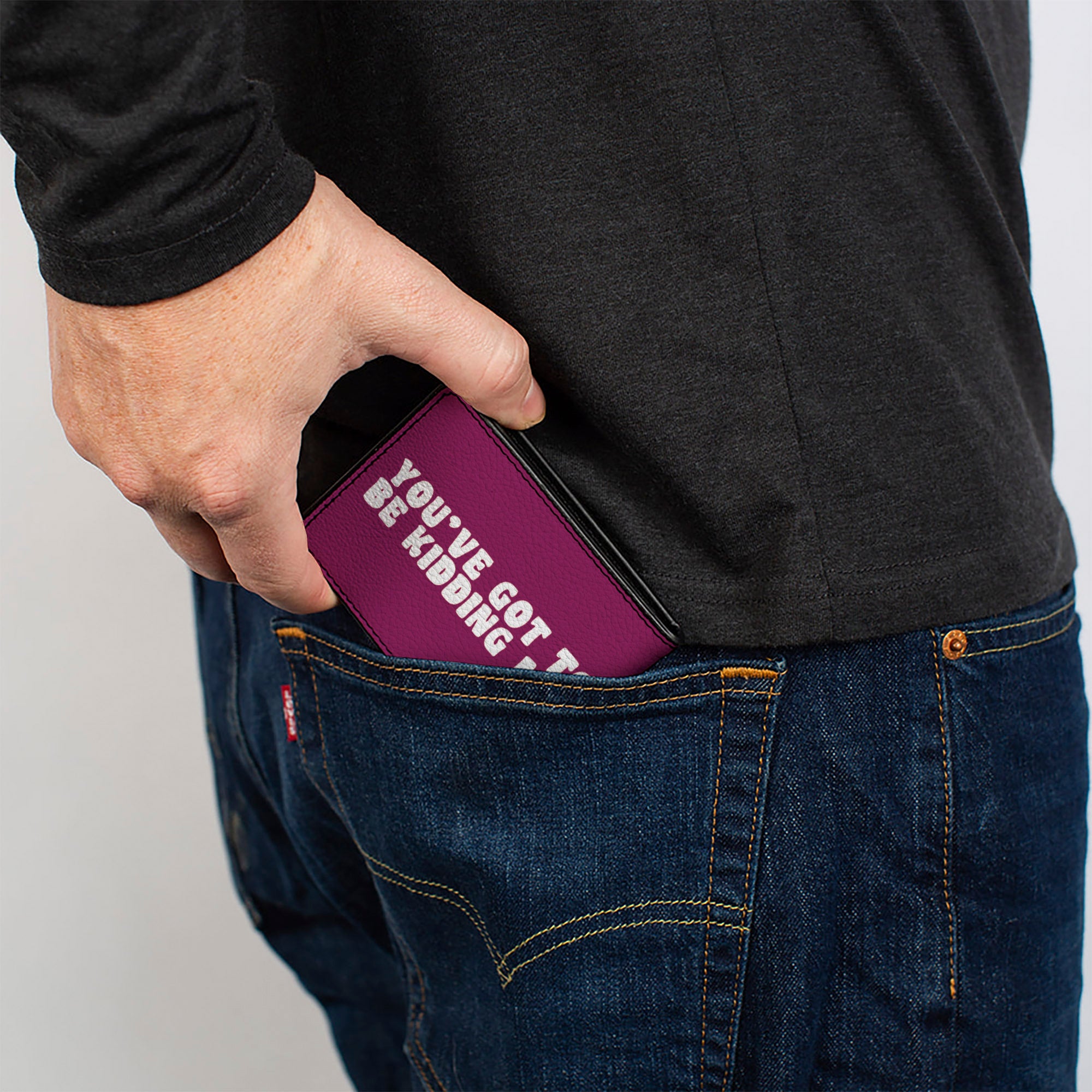 Bi-Fold Wallet - YOU'VE GOT TO BE KIDDING ME! Purple White Bi-Fold Wallets Buckle-Down