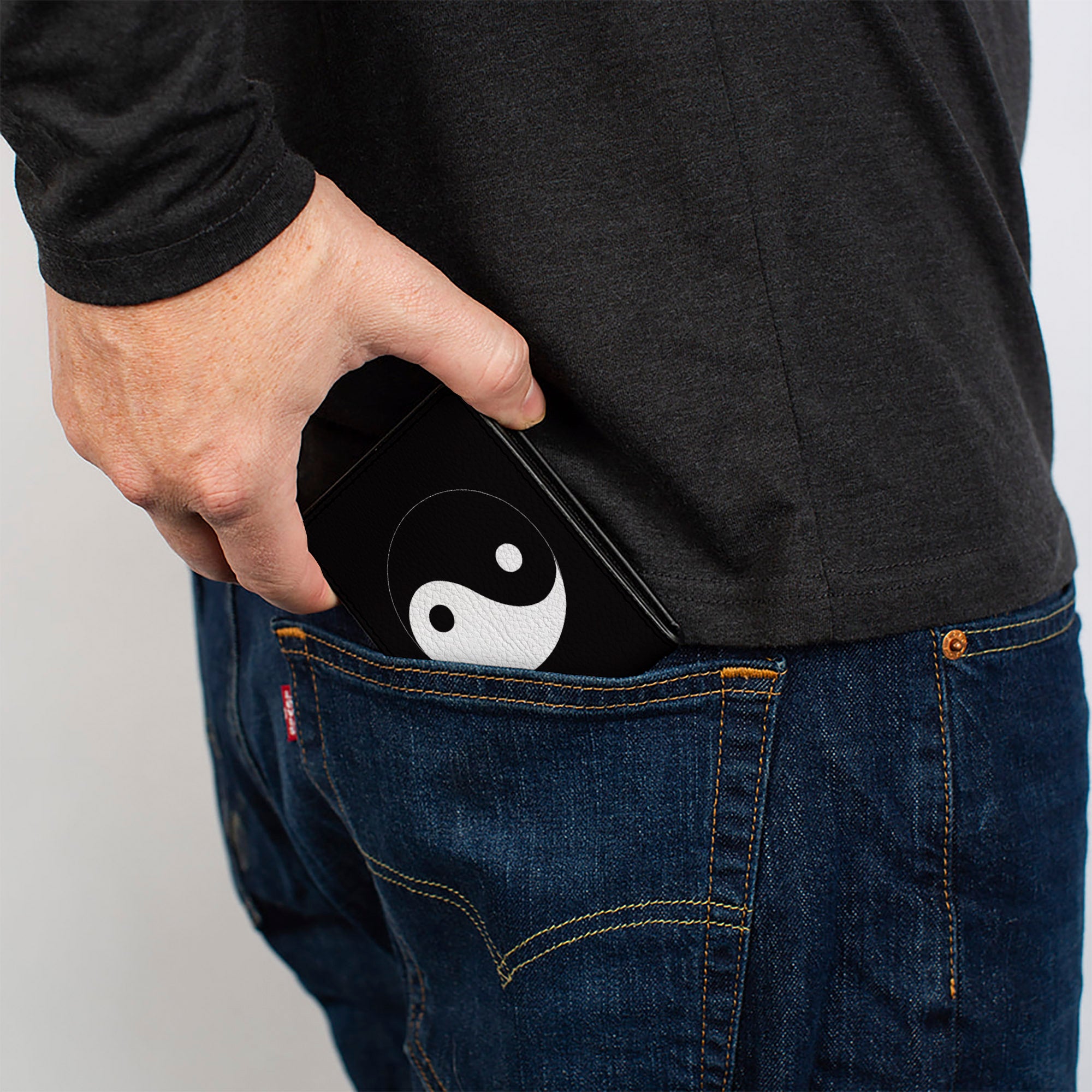 Bi-Fold Wallet - Yin Yang Symbol Black White Bi-Fold Wallets Buckle-Down