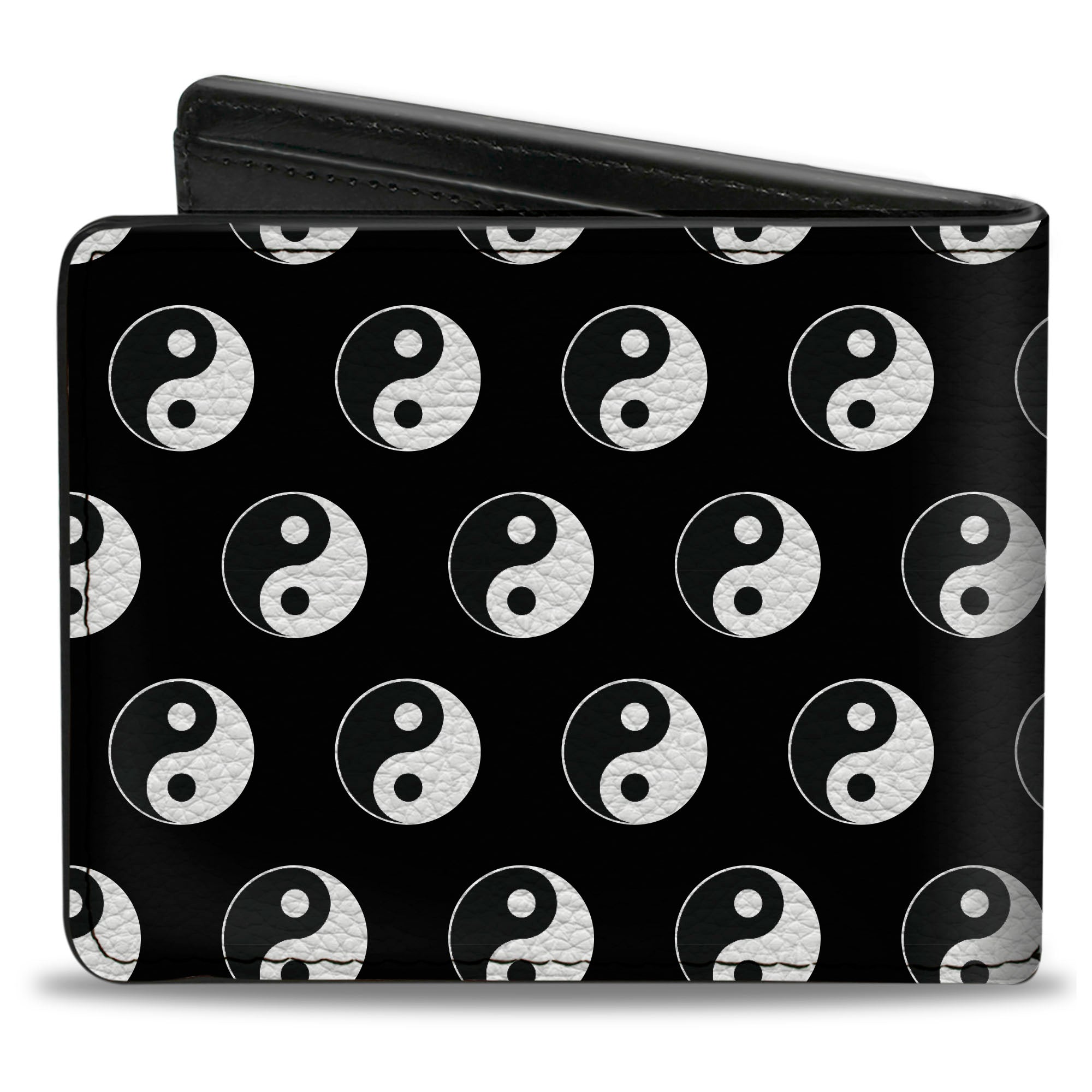 Bi-Fold Wallet - Yin Yang Monogram Black White Bi-Fold Wallets Buckle-Down