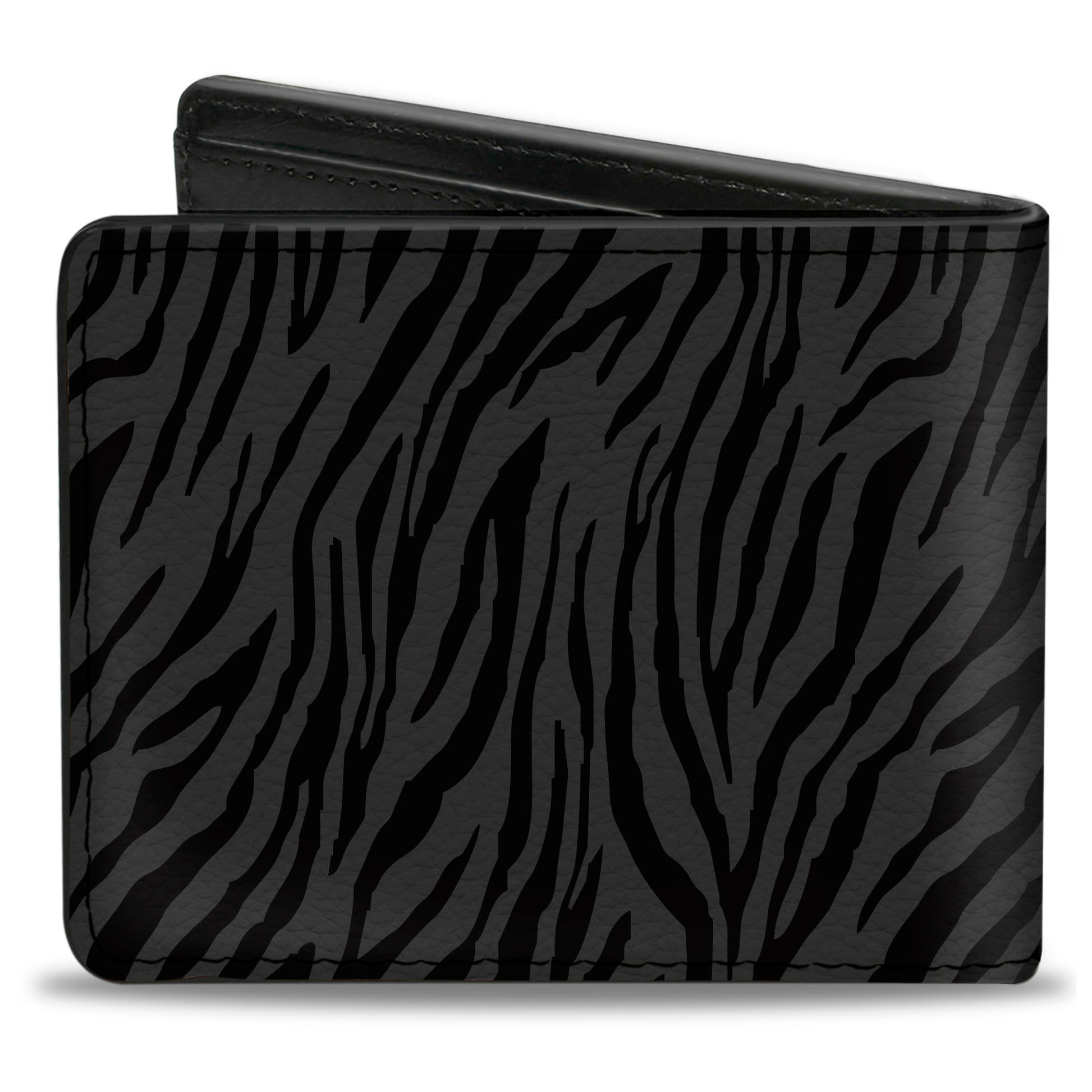 Bi-Fold Wallet - Zebra 2 Black Gray Bi-Fold Wallets Buckle-Down