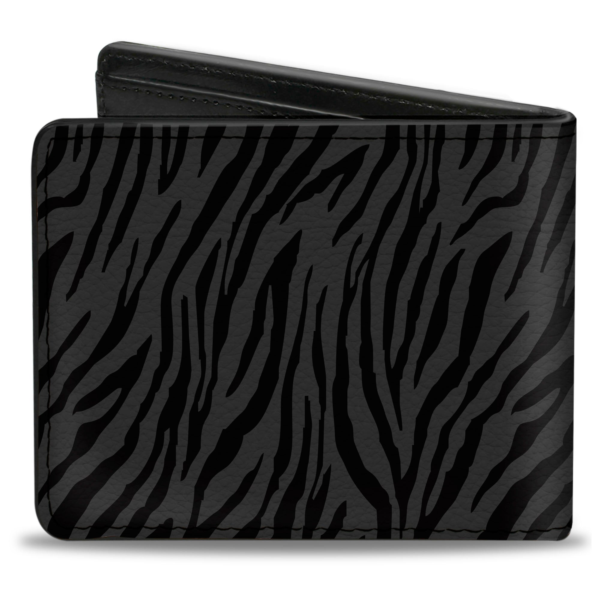 Bi-Fold Wallet - Zebra 2 Black Gray Bi-Fold Wallets Buckle-Down