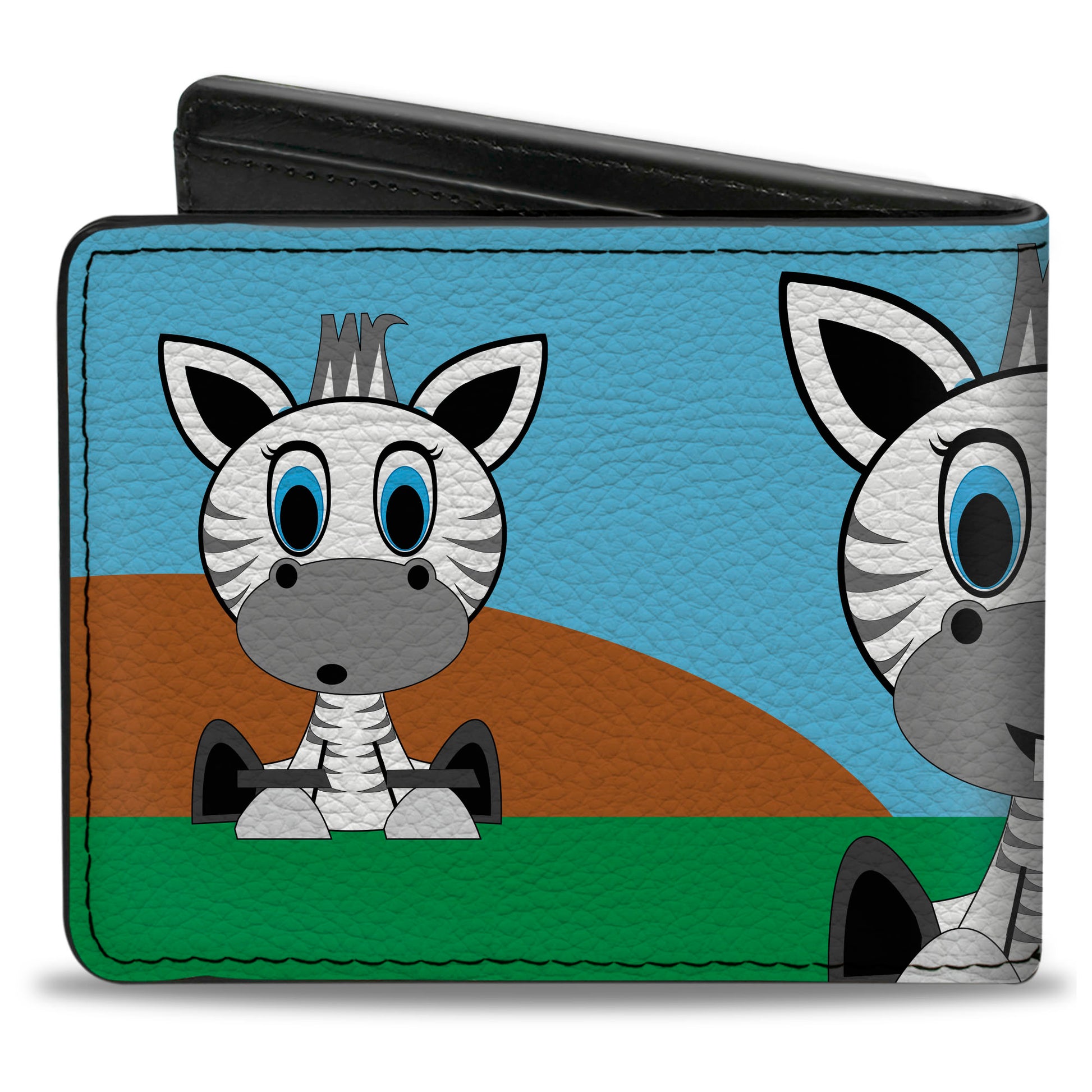 Bi-Fold Wallet - Zebra Cartoon Bi-Fold Wallets Buckle-Down