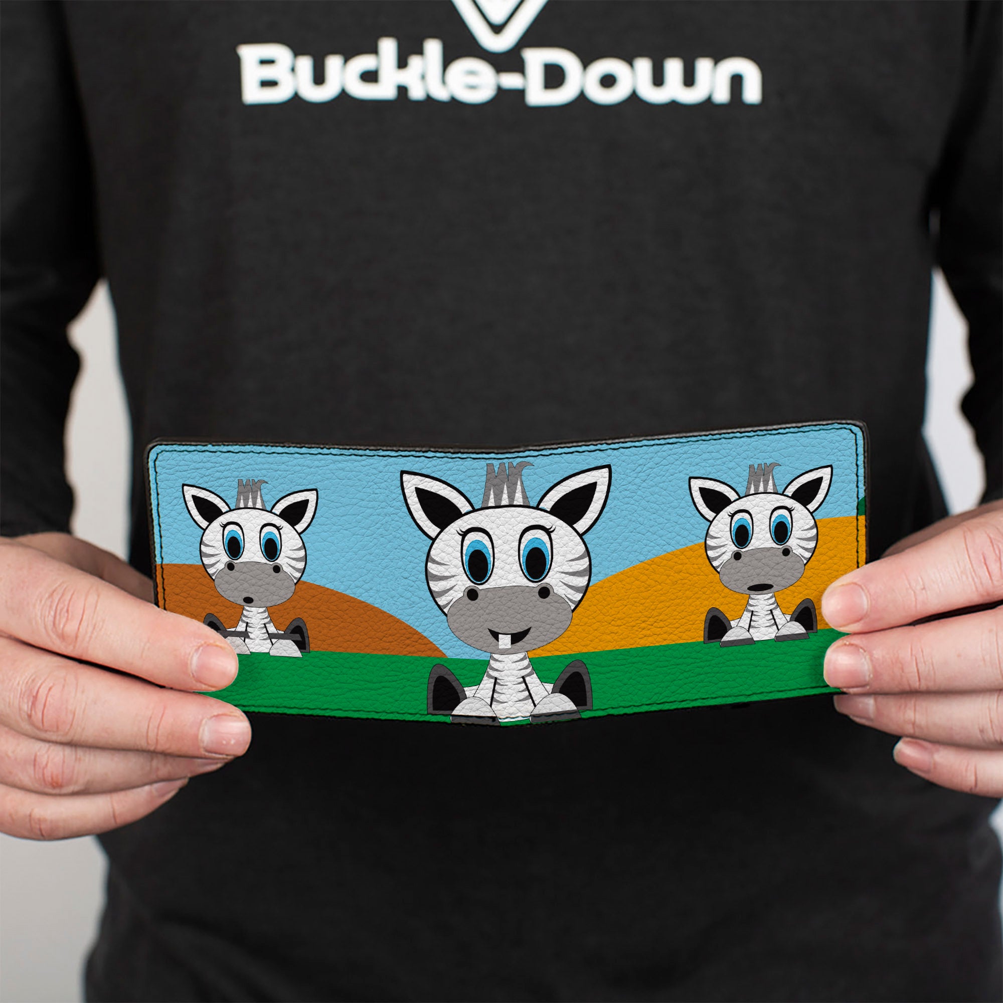 Bi-Fold Wallet - Zebra Cartoon Bi-Fold Wallets Buckle-Down