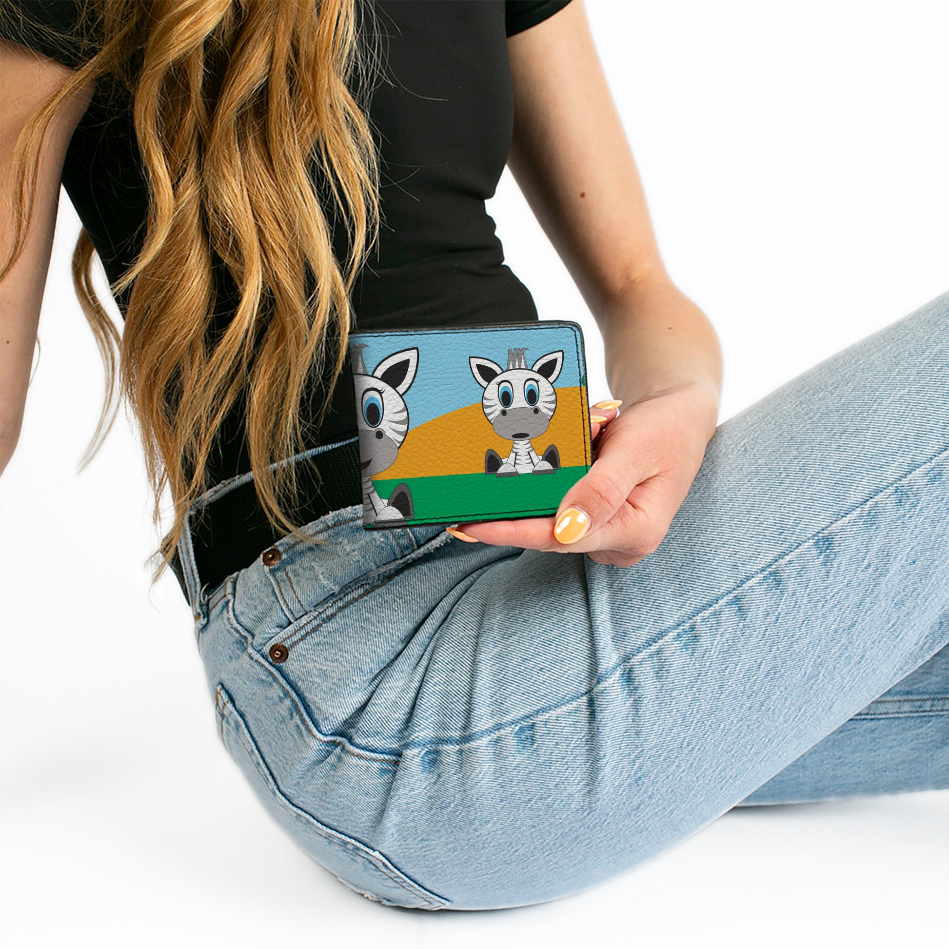Bi-Fold Wallet - Zebra Cartoon Bi-Fold Wallets Buckle-Down