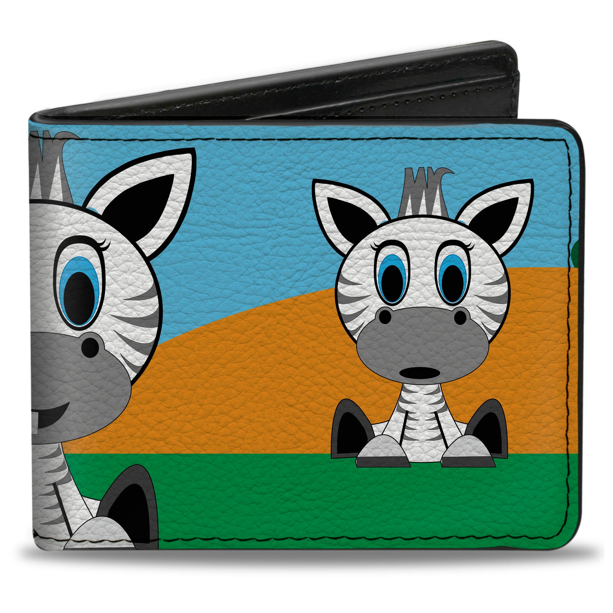 Bi-Fold Wallet - Zebra Cartoon Bi-Fold Wallets Buckle-Down