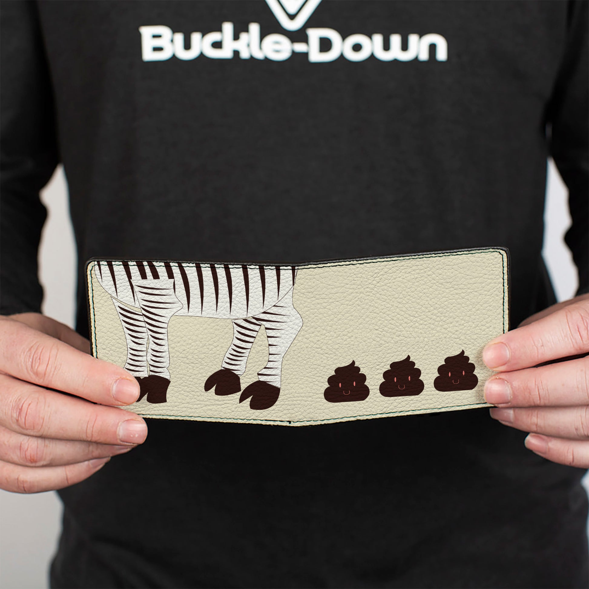 Bi-Fold Wallet - Zebra Poops Off-White Black Bi-Fold Wallets Buckle-Down